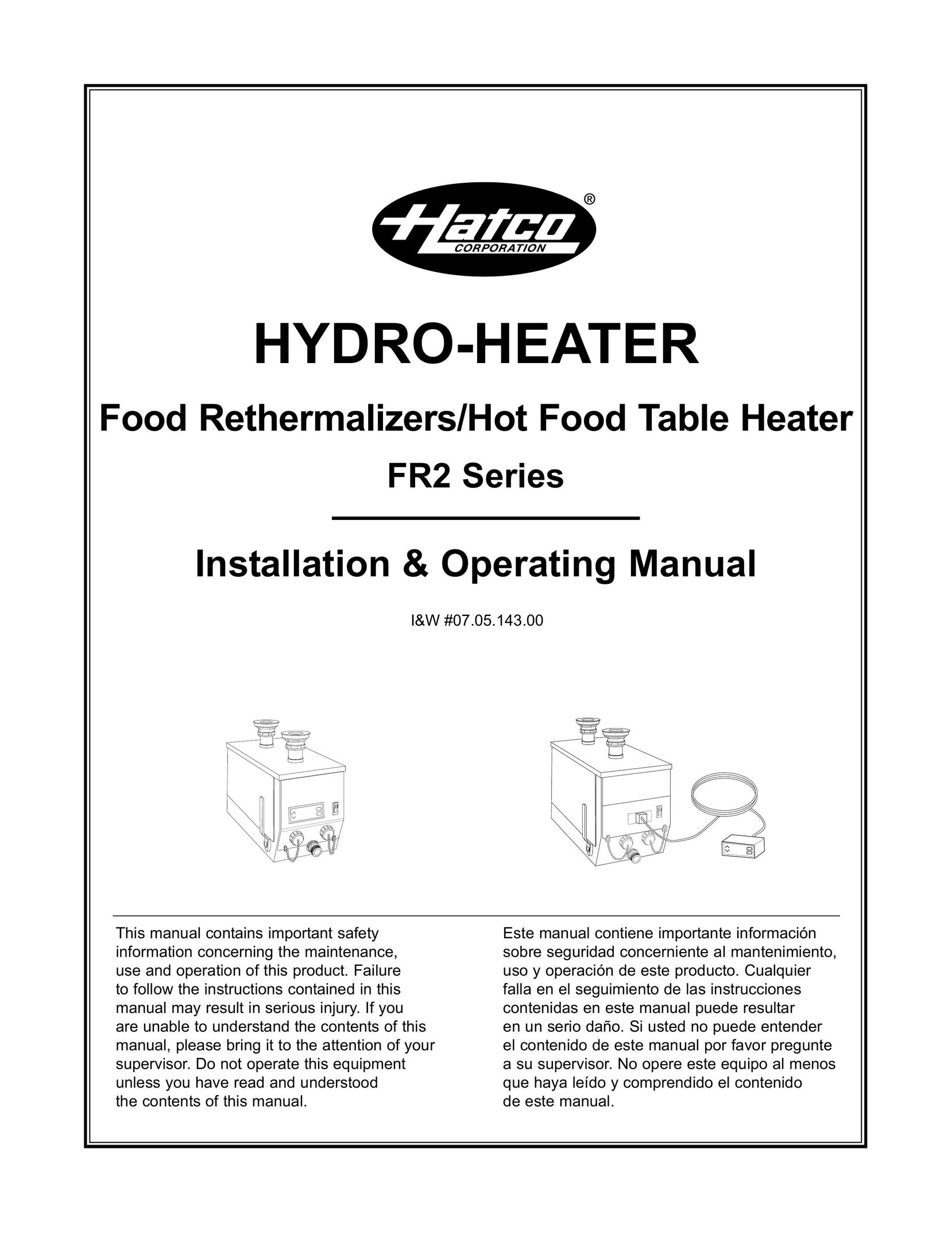 Hatco FR2 Series Food Warmer User Manual