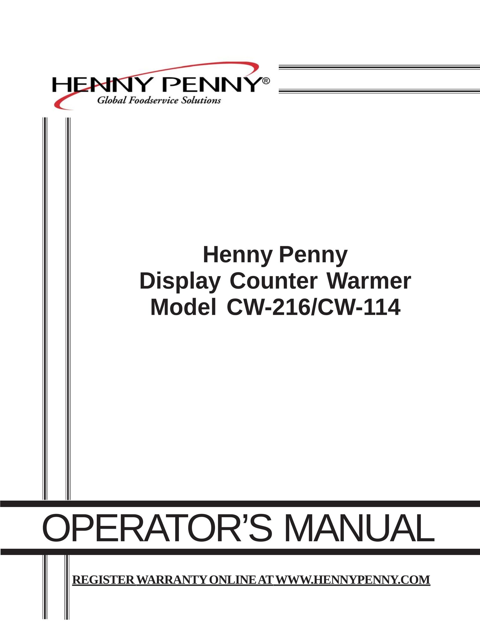 Henny Penny CW-216 Food Warmer User Manual
