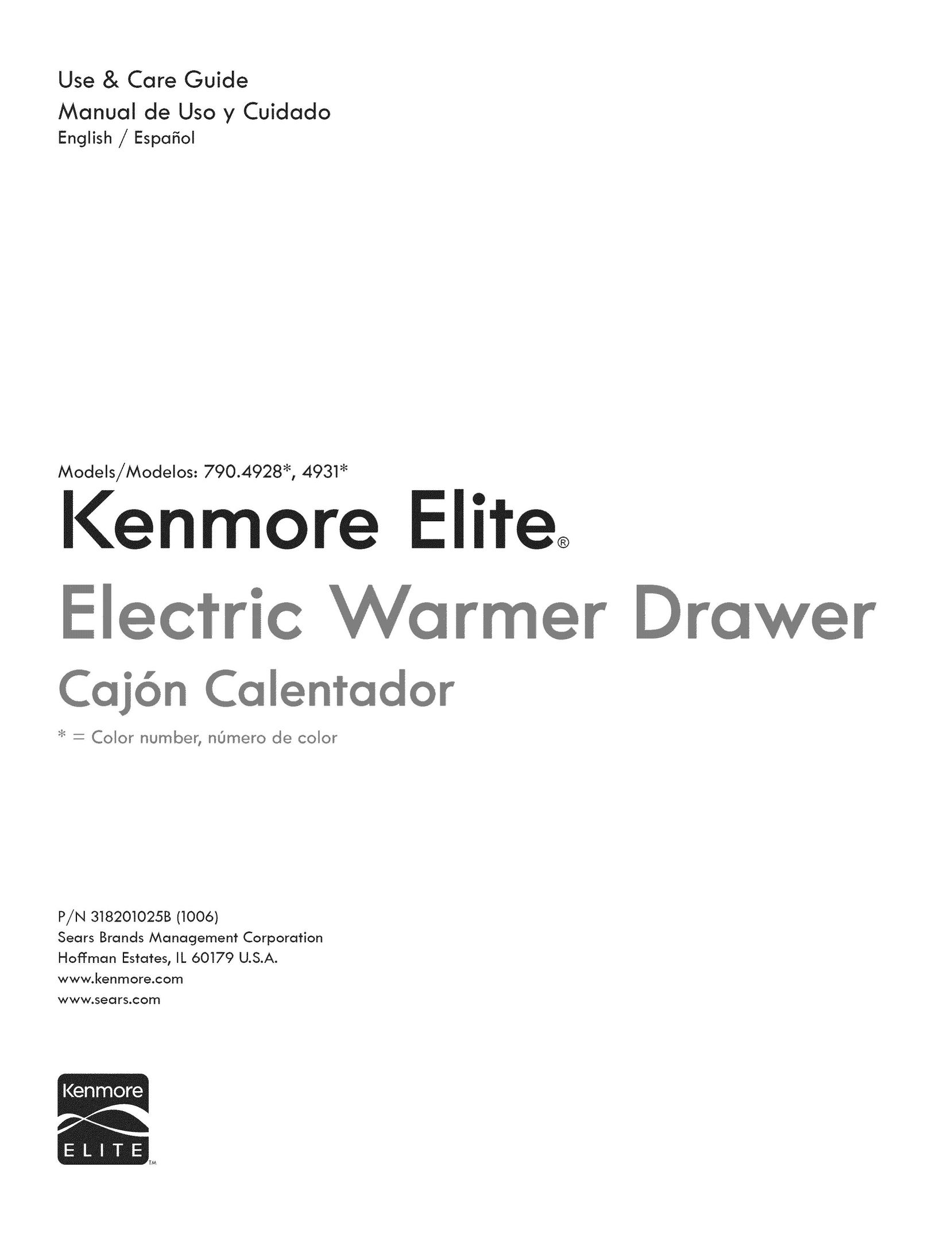 Kenmore 790.4928 Food Warmer User Manual