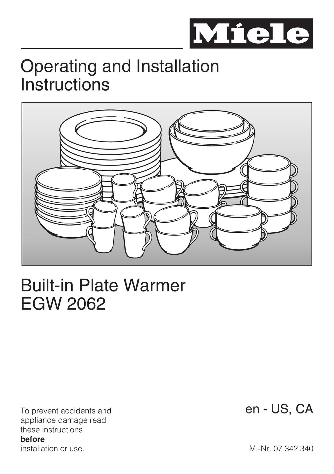 Miele EGW2062 Food Warmer User Manual