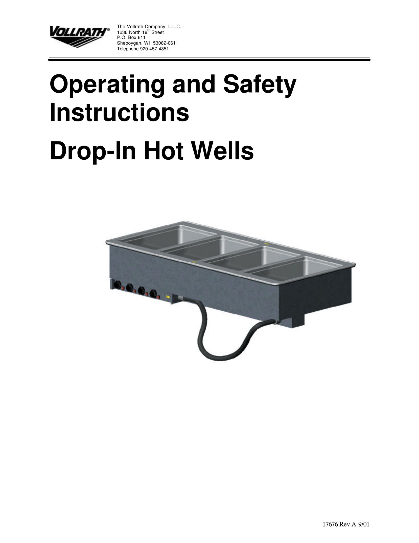 The Vollrath Co Drop-In Hot Wells Food Warmer User Manual