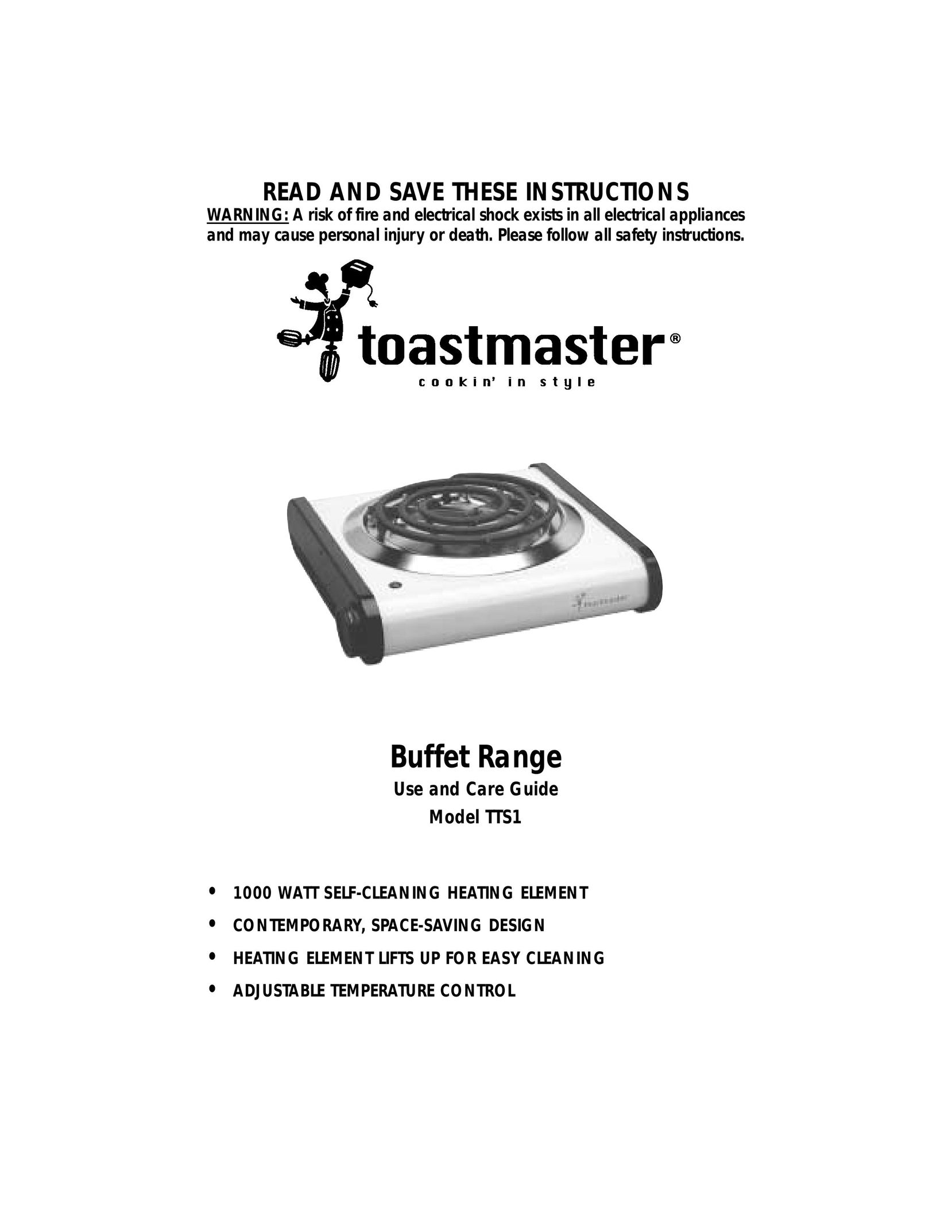 Toastmaster TTS1 Food Warmer User Manual