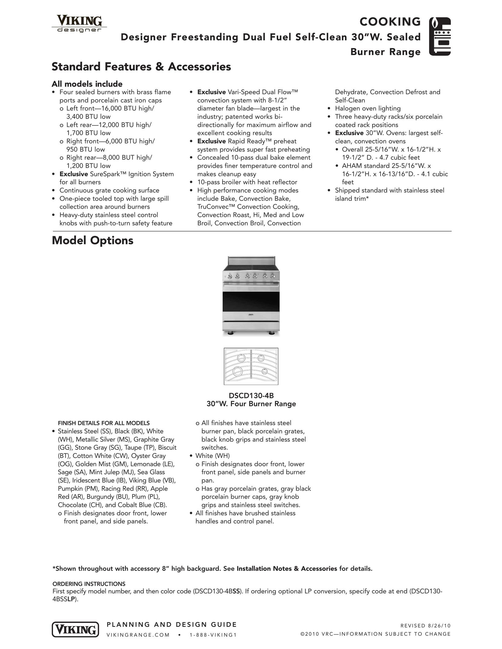 Viking DSCD130-4B Food Warmer User Manual