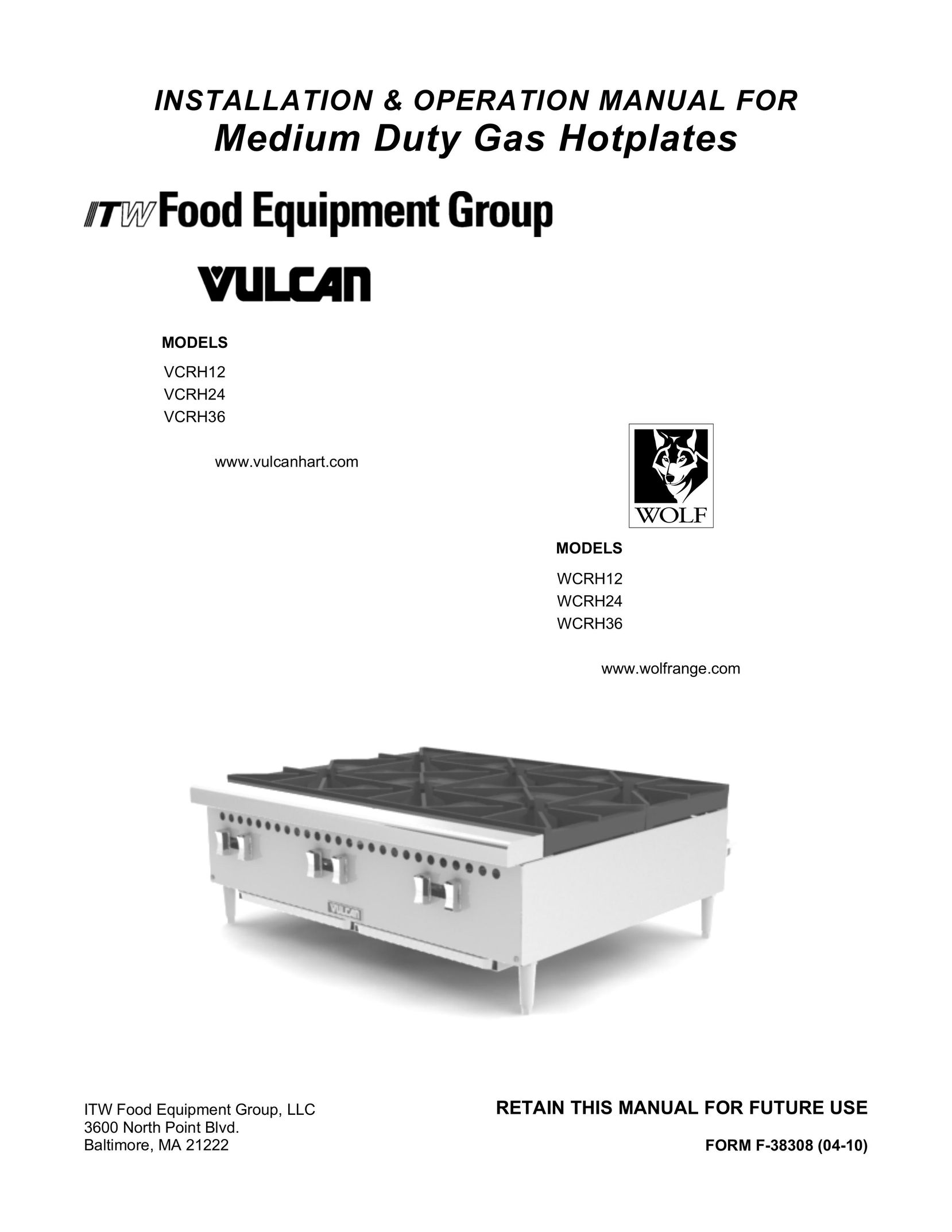 Vulcan-Hart VCRH12 Food Warmer User Manual