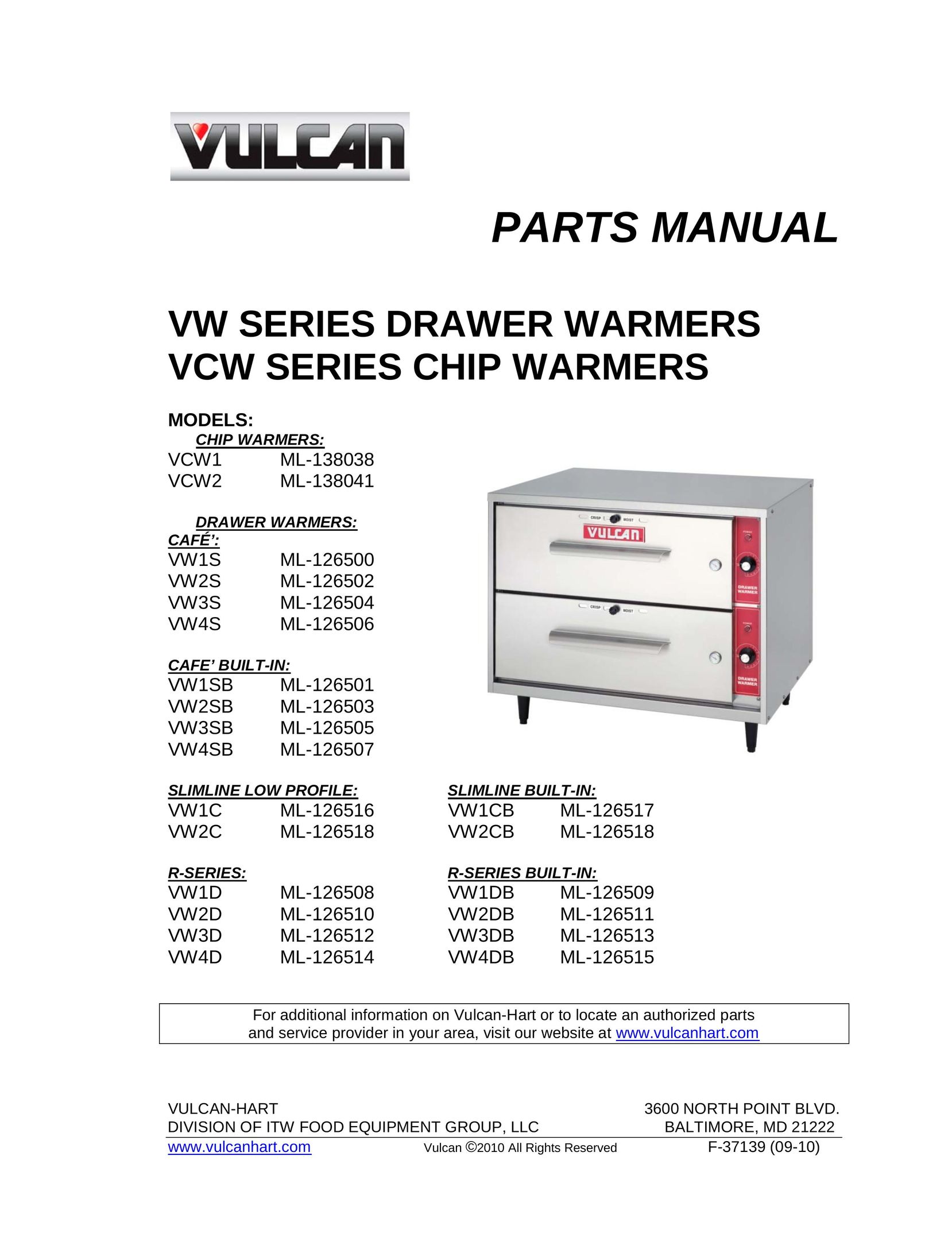 Vulcan-Hart VCW1 ML-138038 Food Warmer User Manual