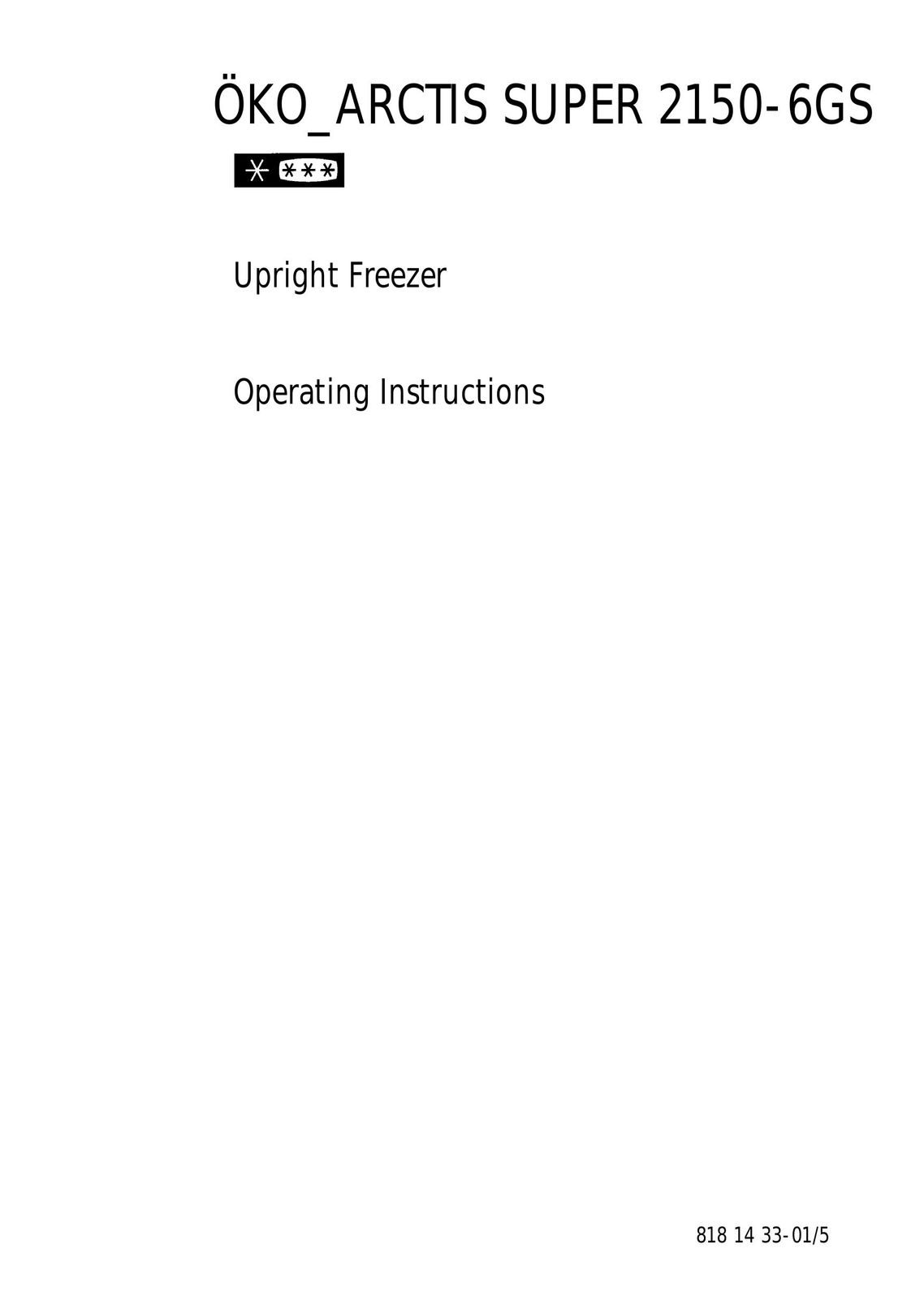 AEG 2150-6GS Freezer User Manual