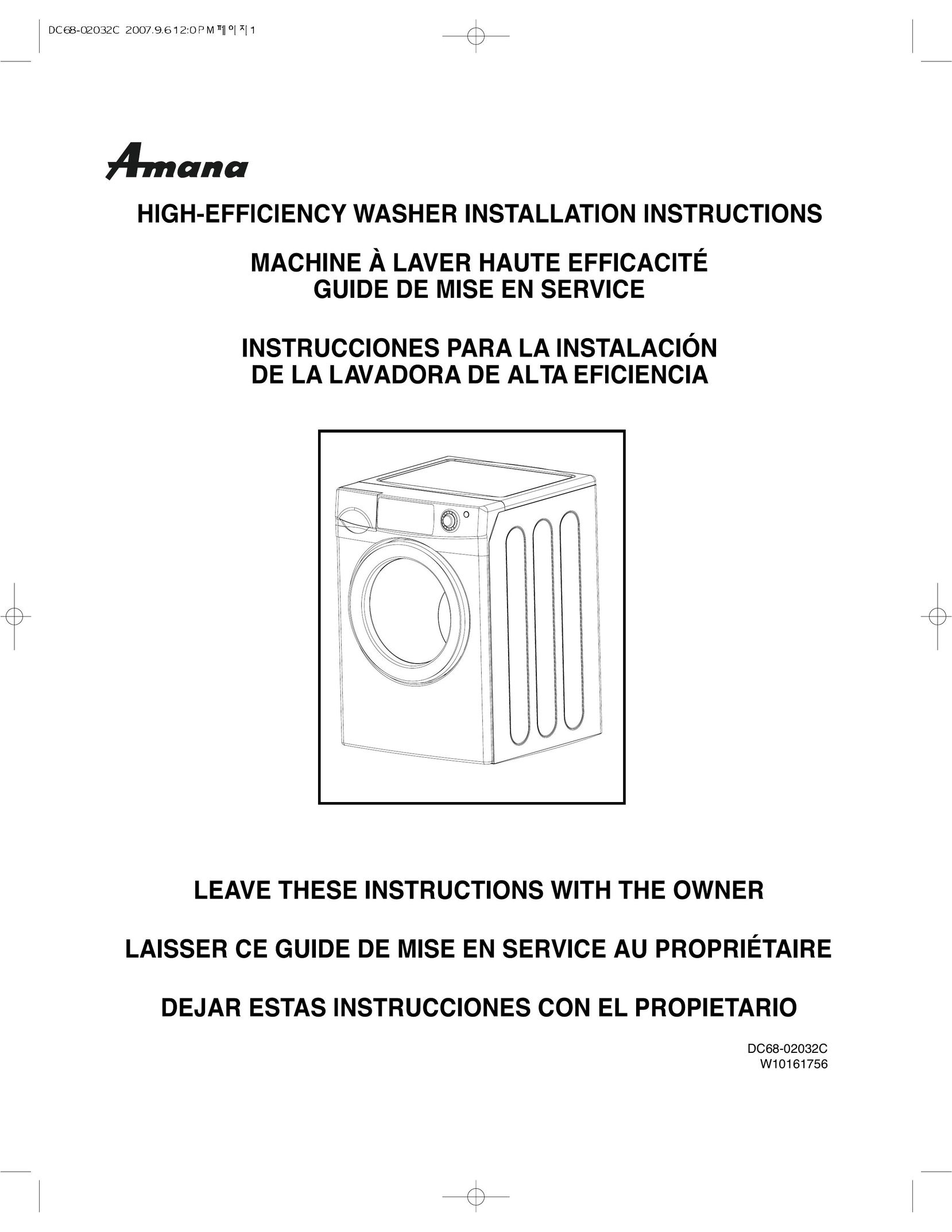 Amana W10161756 Freezer User Manual