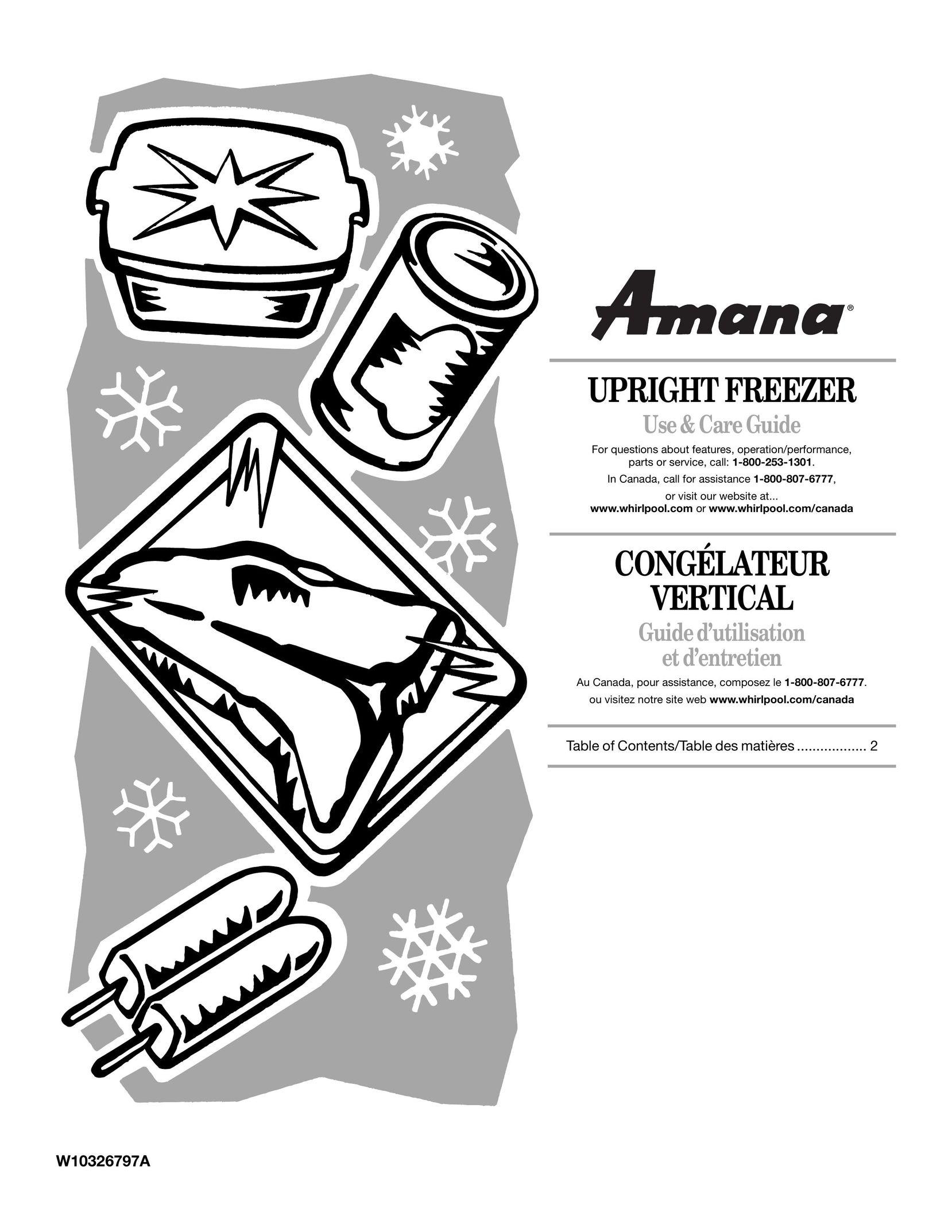 Amana W10326797A Freezer User Manual