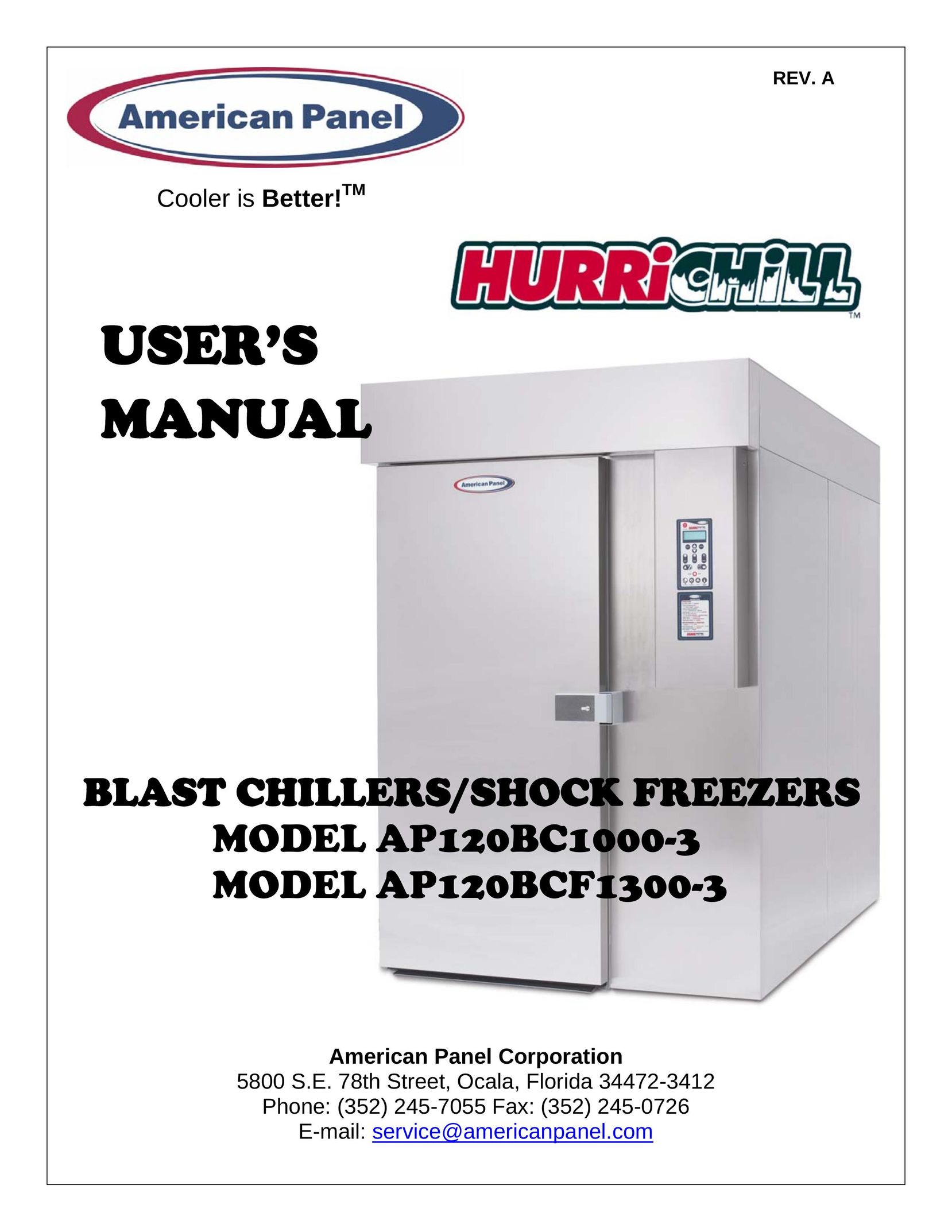 American Panel AP120BCF1300-3 Freezer User Manual