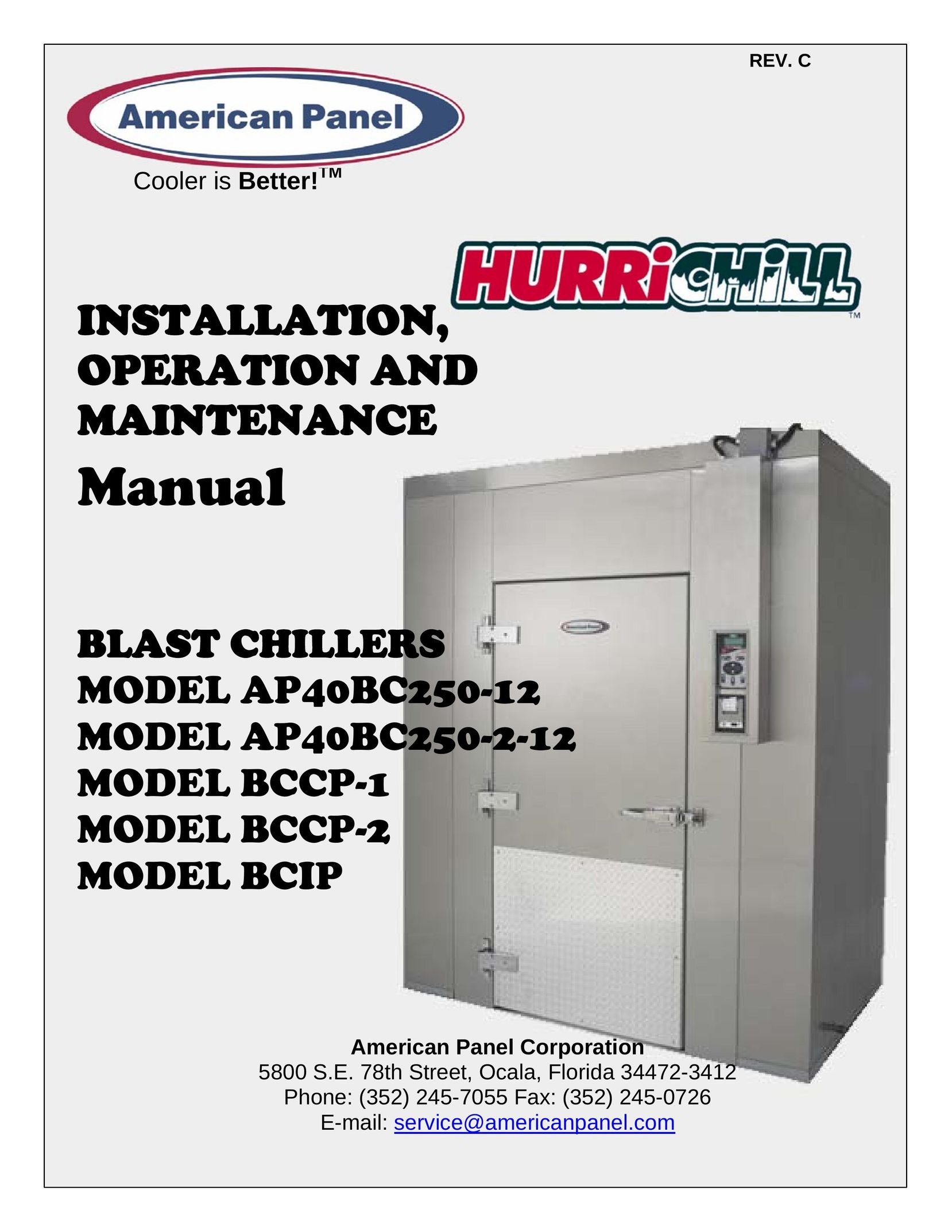 American Panel BCCP-1 Freezer User Manual