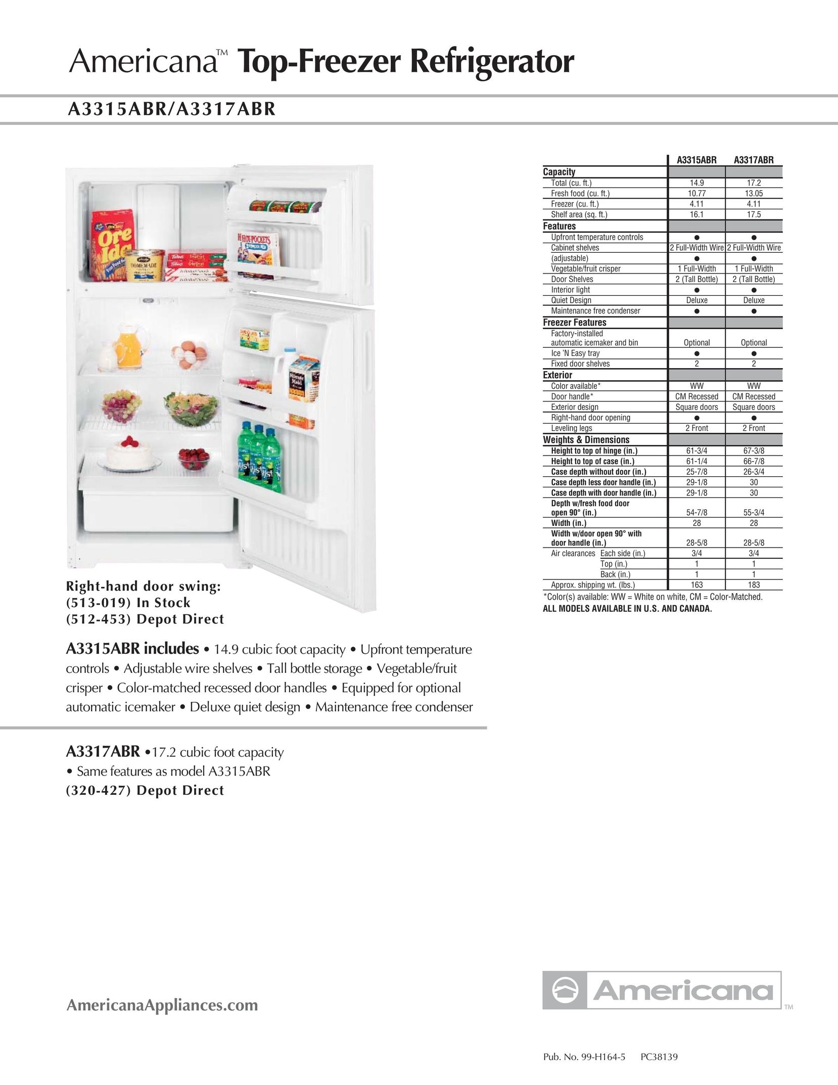 Americana Appliances A3317ABR Freezer User Manual