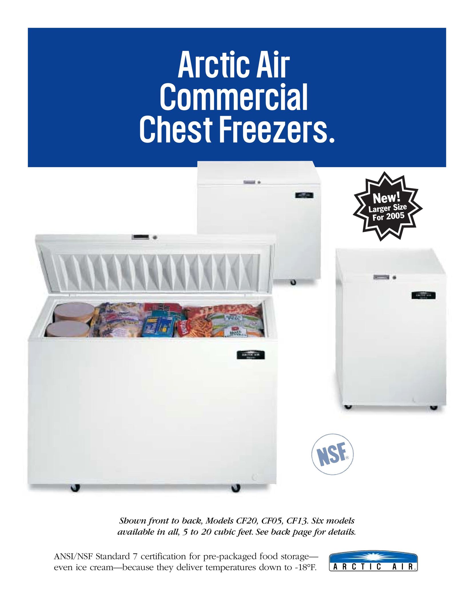 Arctic Air CF05 Freezer User Manual