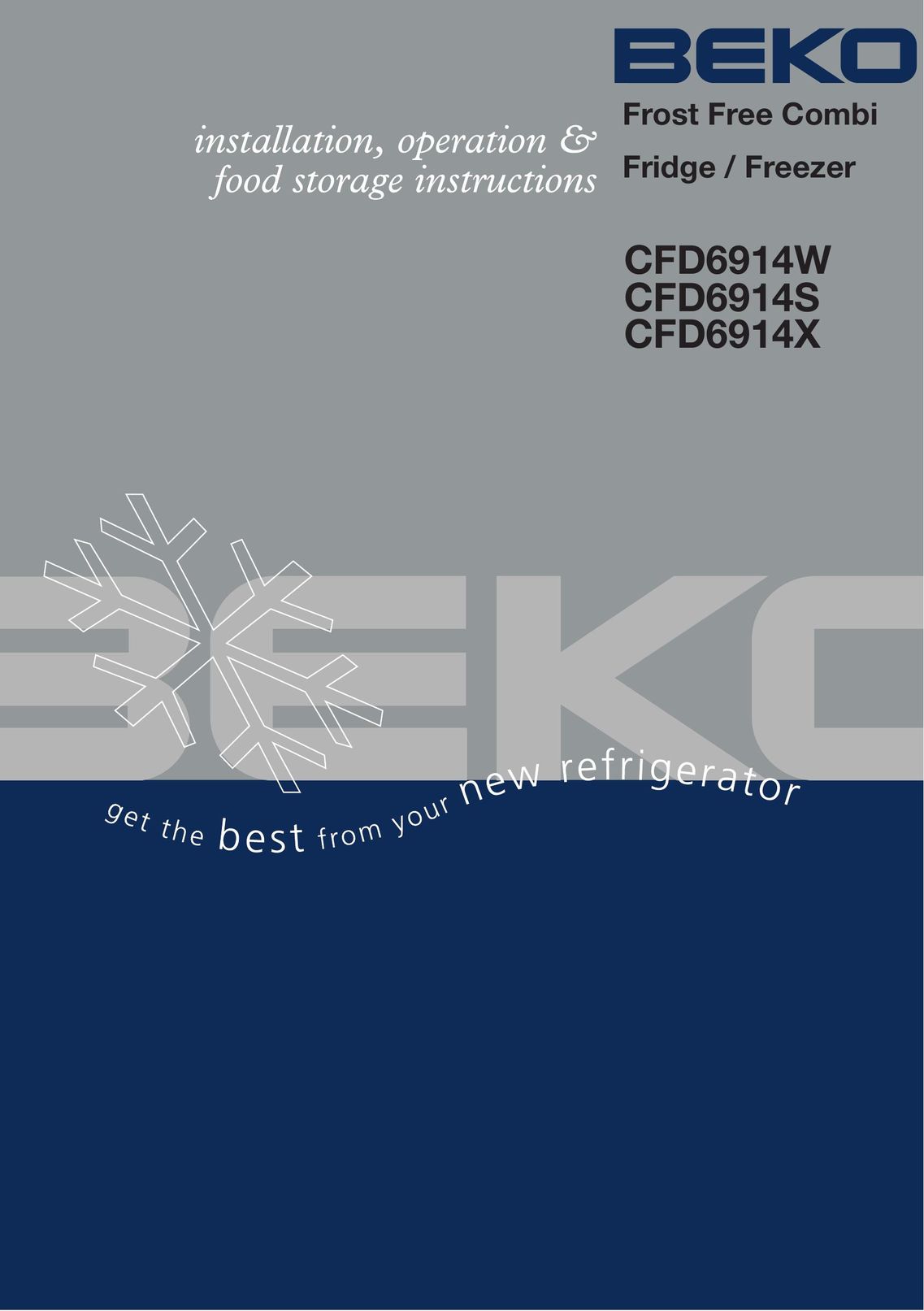 Beko CFD6914S Freezer User Manual
