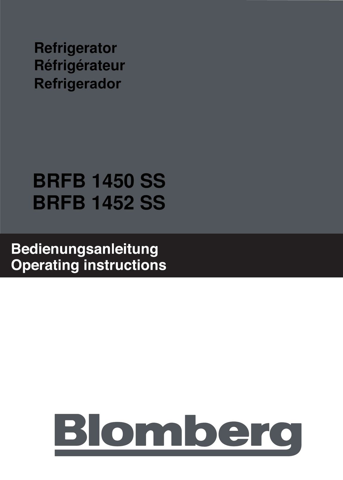 Blomberg BRFB 1452 SS Freezer User Manual