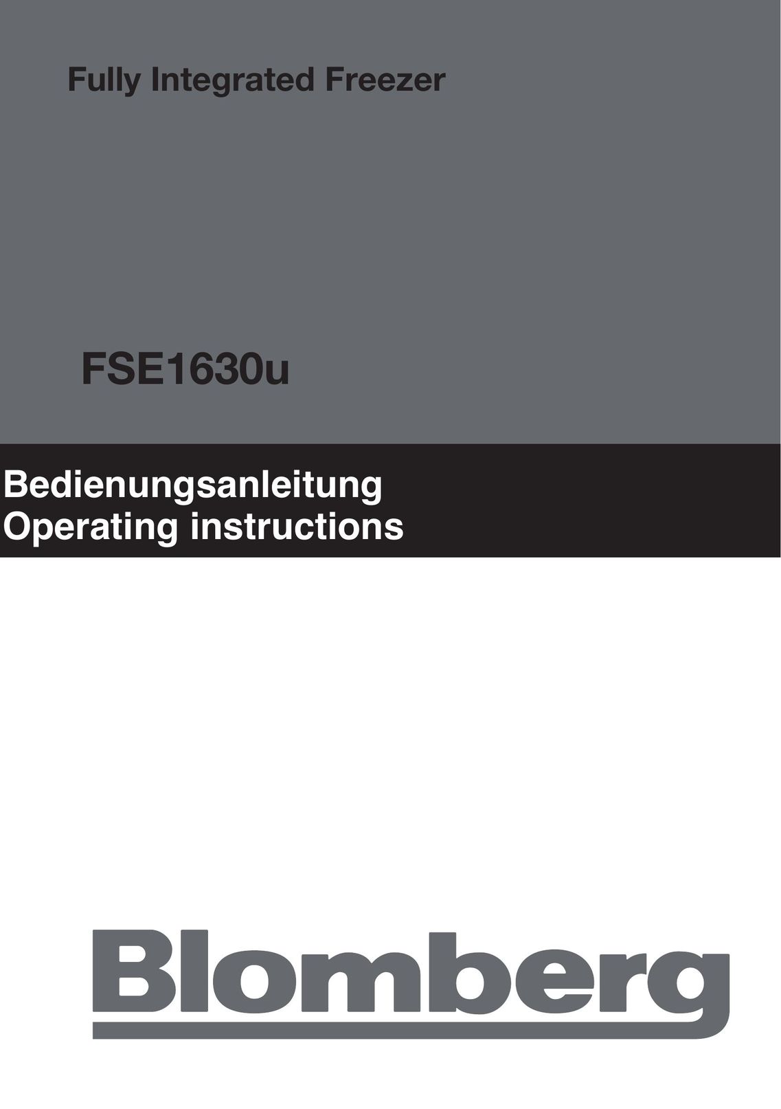 Blomberg FSE1630u Freezer User Manual