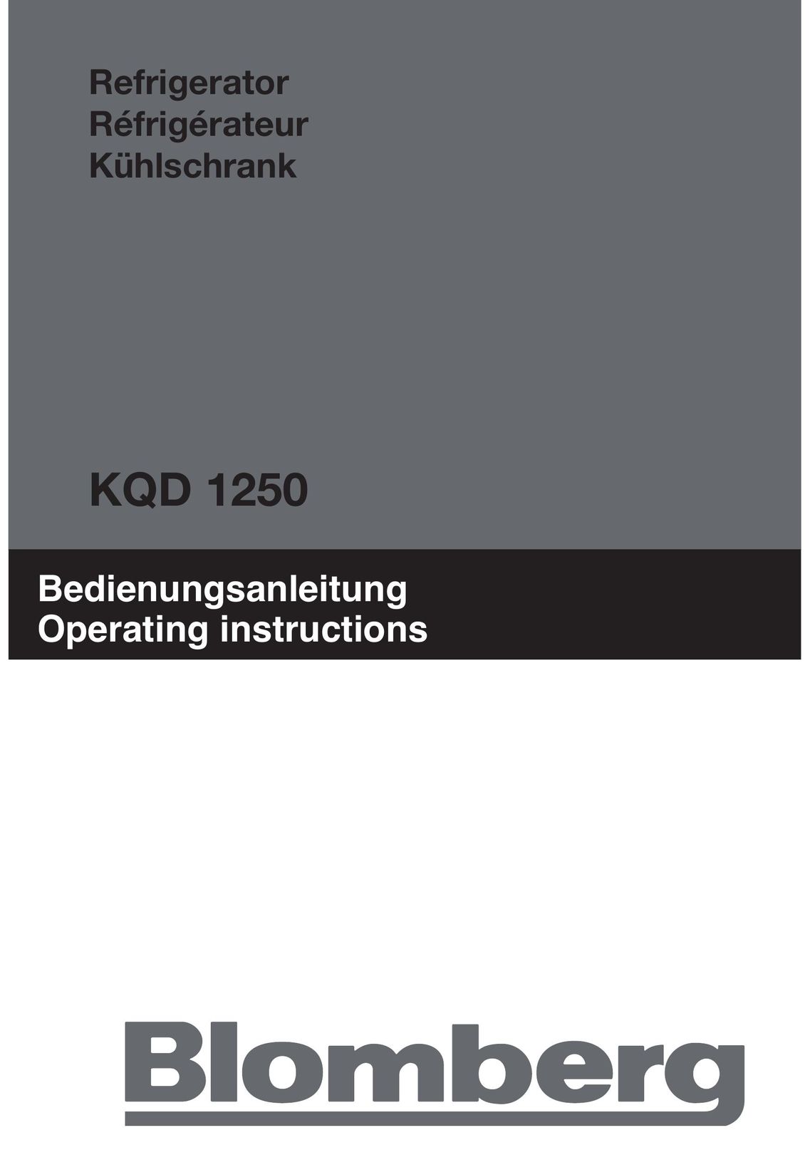 Blomberg KQD 1250 Freezer User Manual
