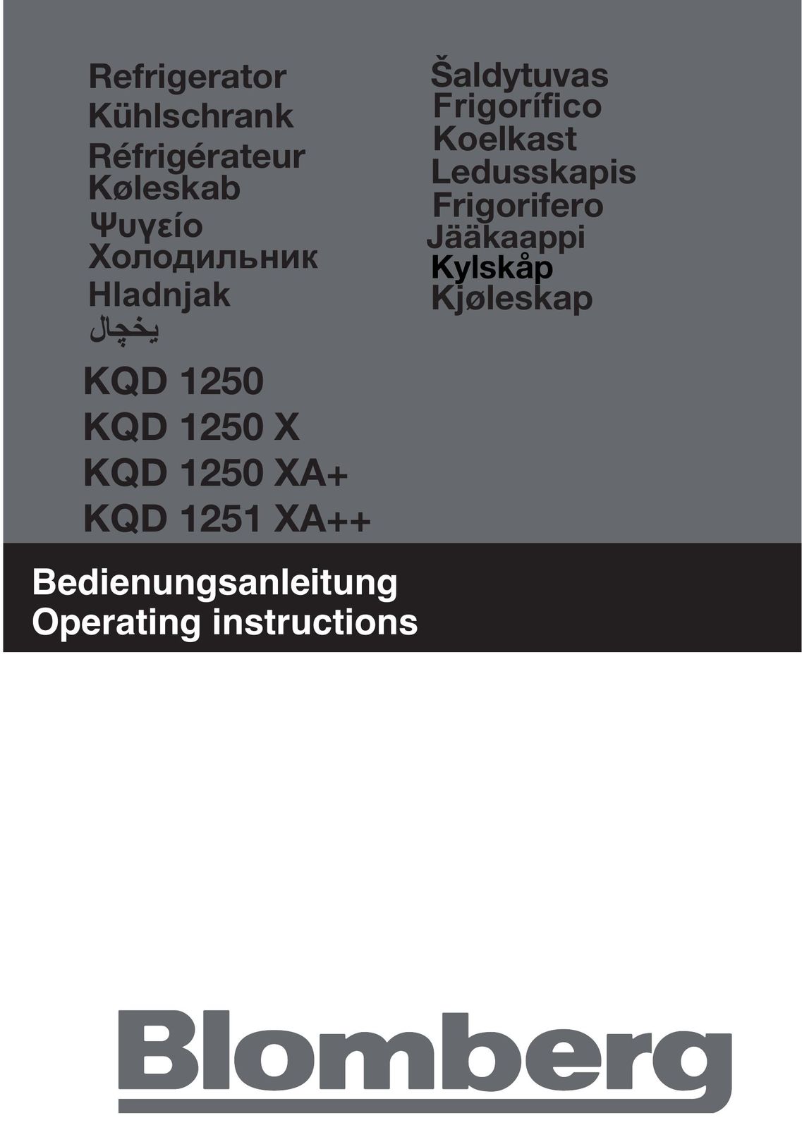Blomberg KQD 1250 XA+ Freezer User Manual