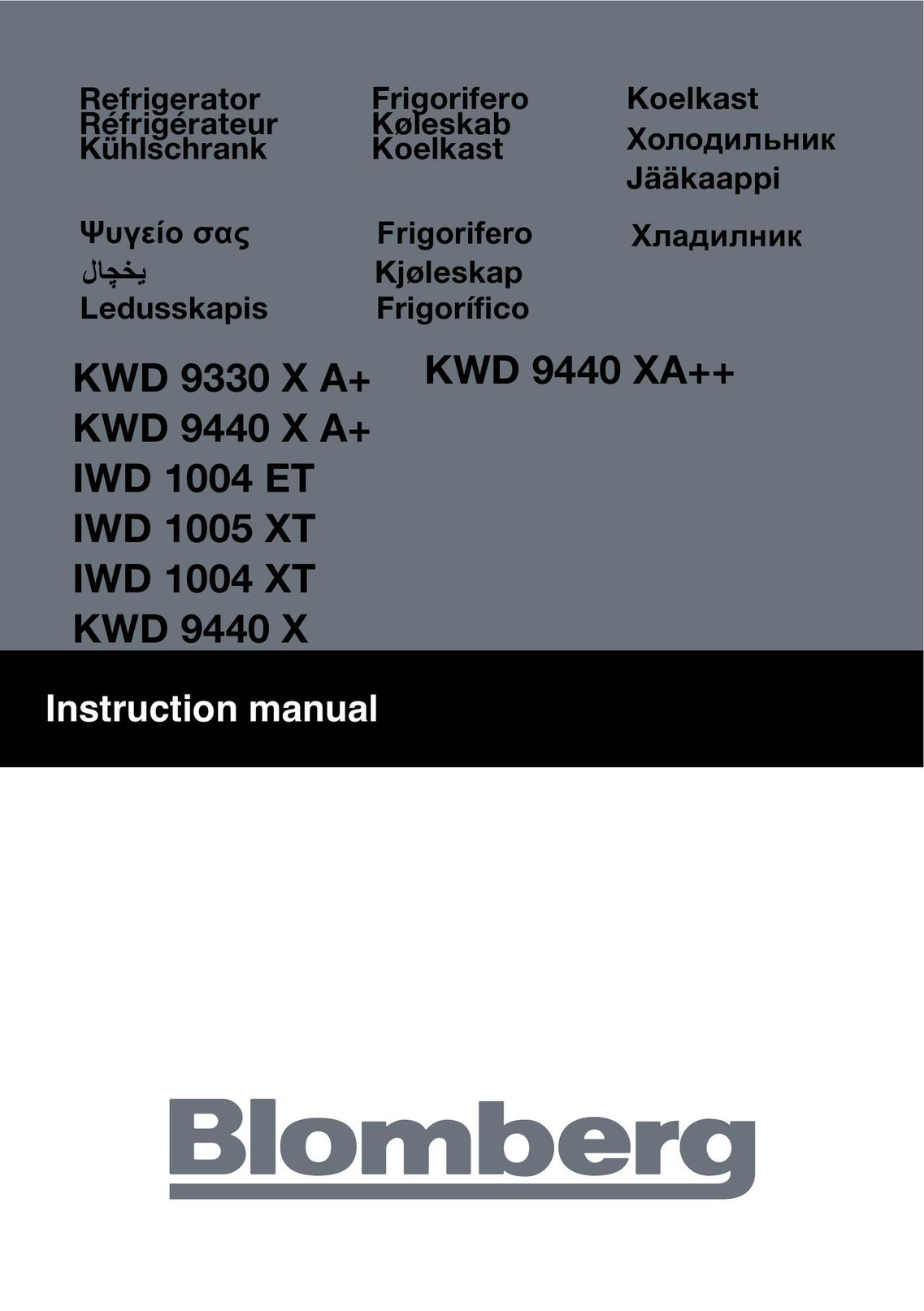 Blomberg KWD 9440 XA++ Freezer User Manual
