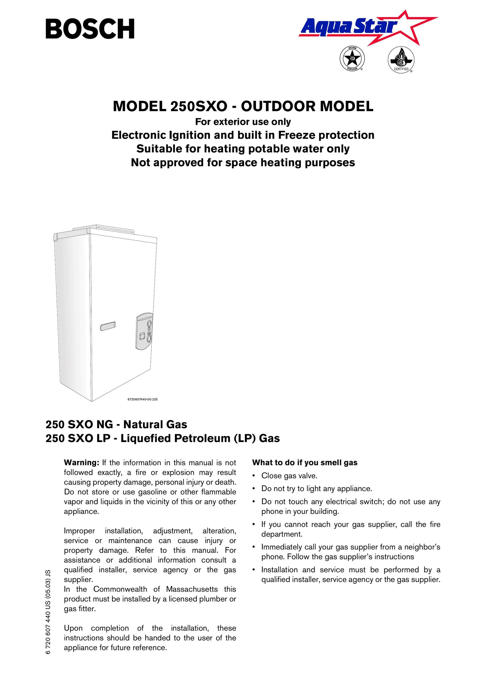 Bosch Appliances 250 SXO LP Freezer User Manual