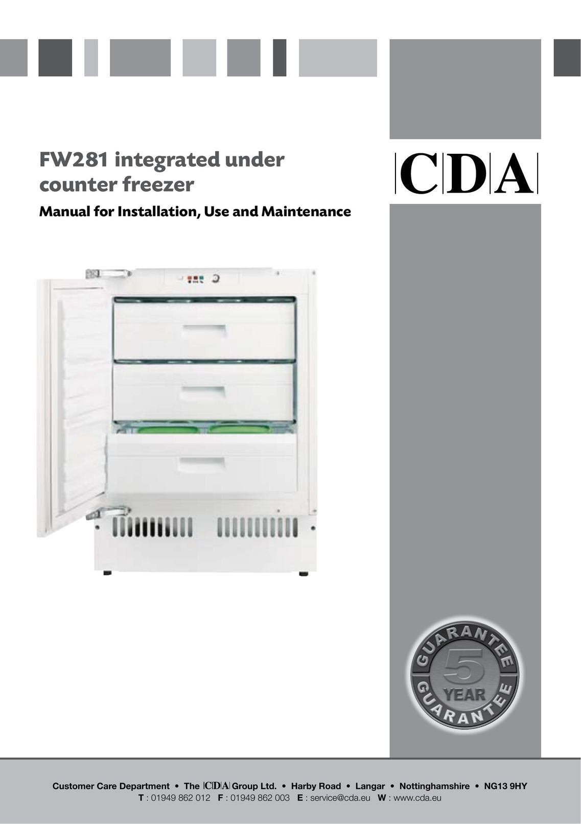 CDA FW281 Freezer User Manual