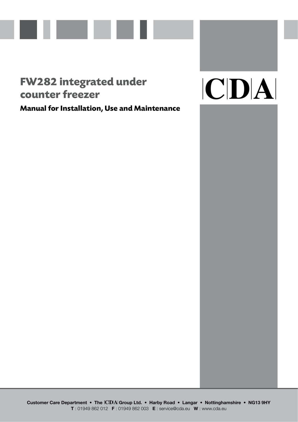 CDA FW282 Freezer User Manual