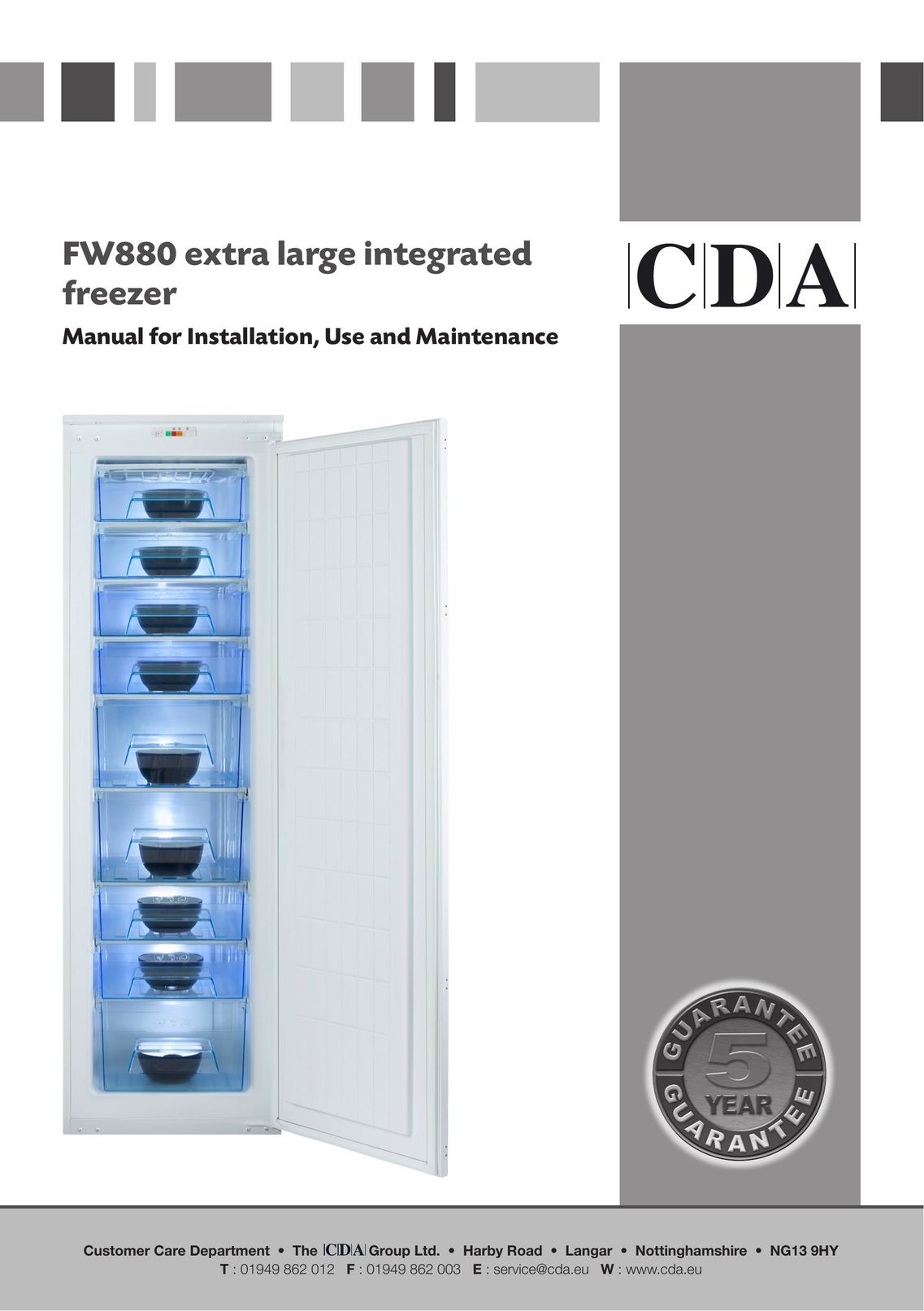 CDA FW880 Freezer User Manual
