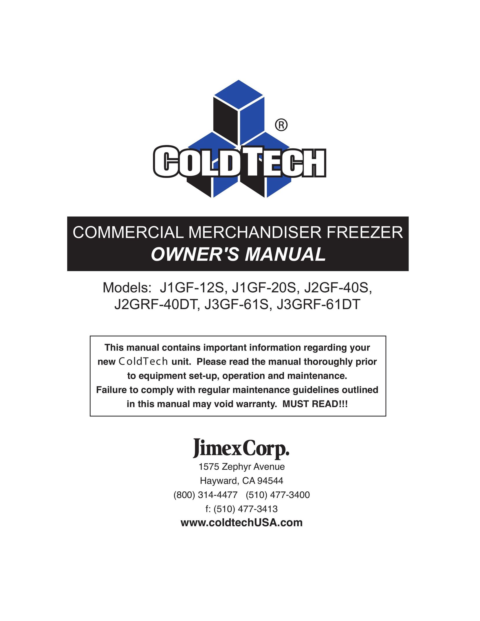 ColdTech J2GRF-40DT Freezer User Manual