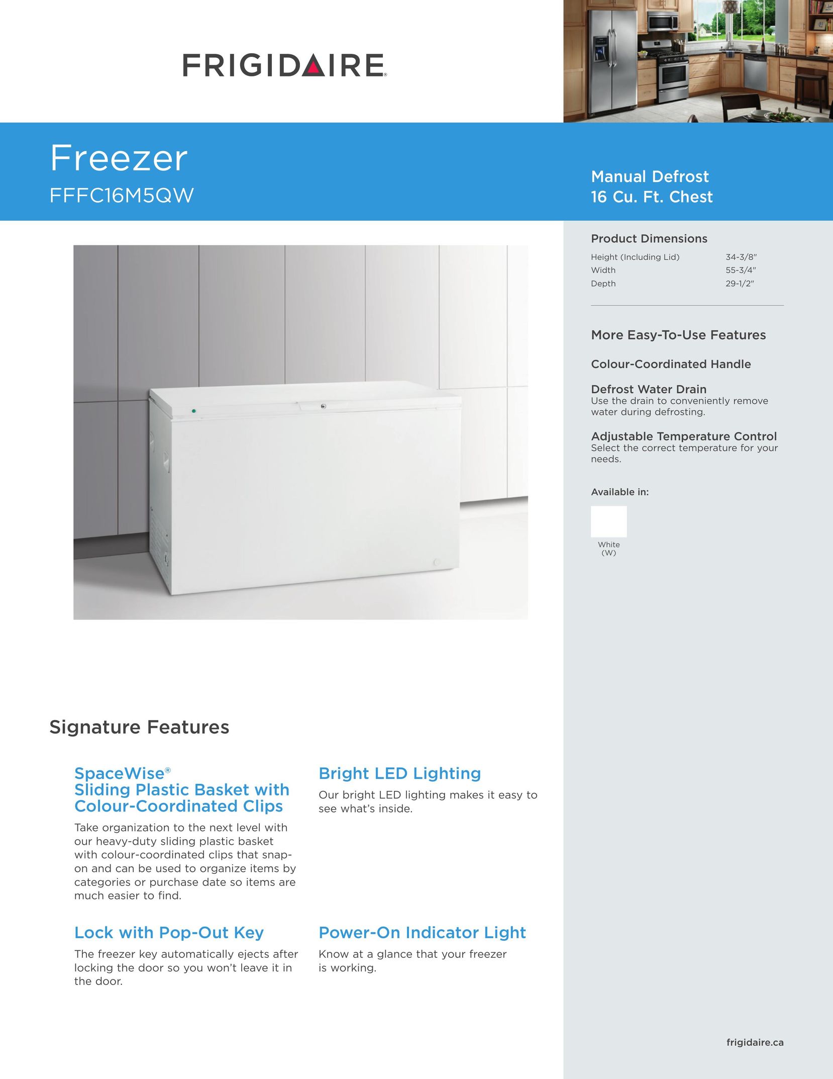 Frigidaire FFC16M5QW Freezer User Manual