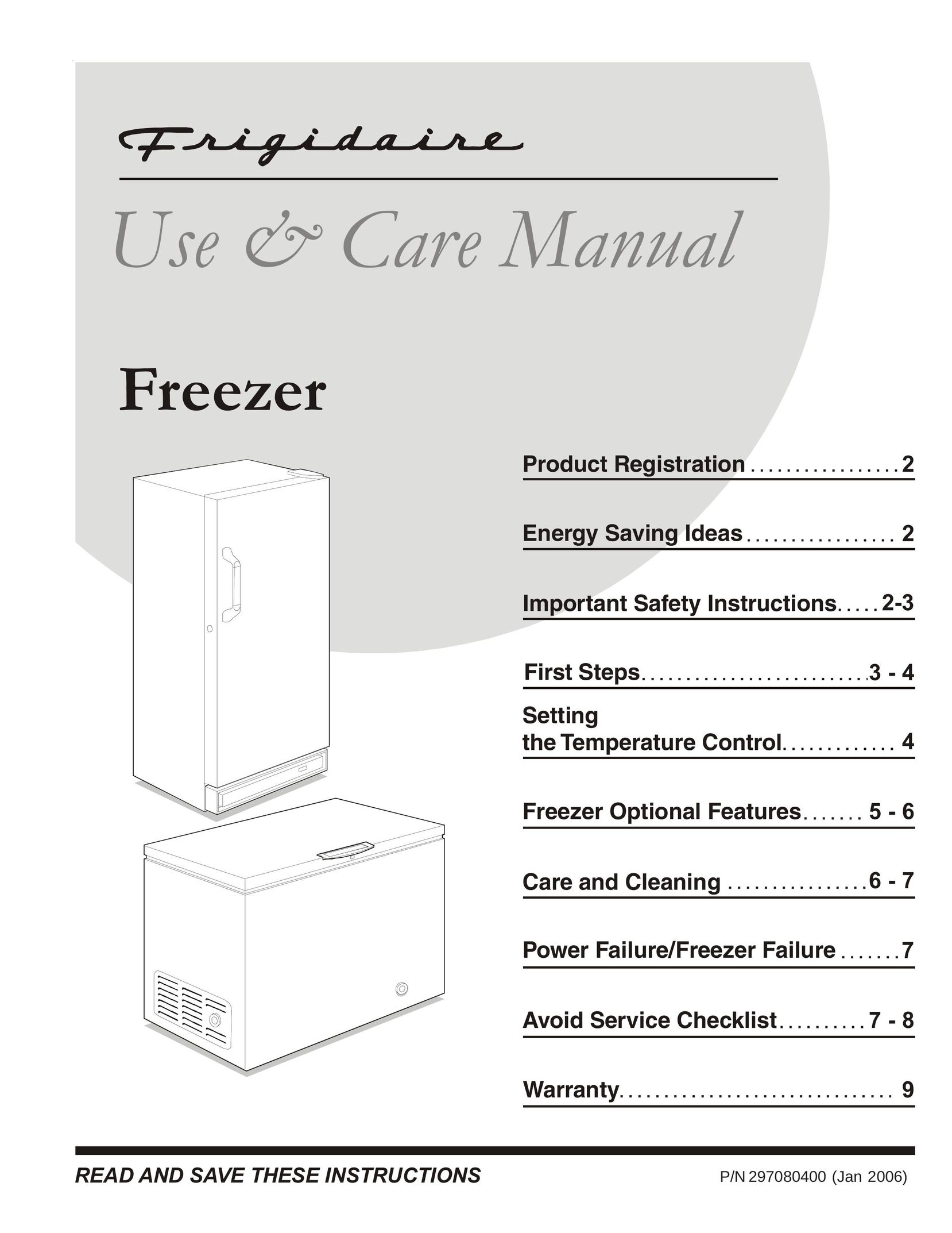 Frigidaire FFCH09M5MW Freezer User Manual