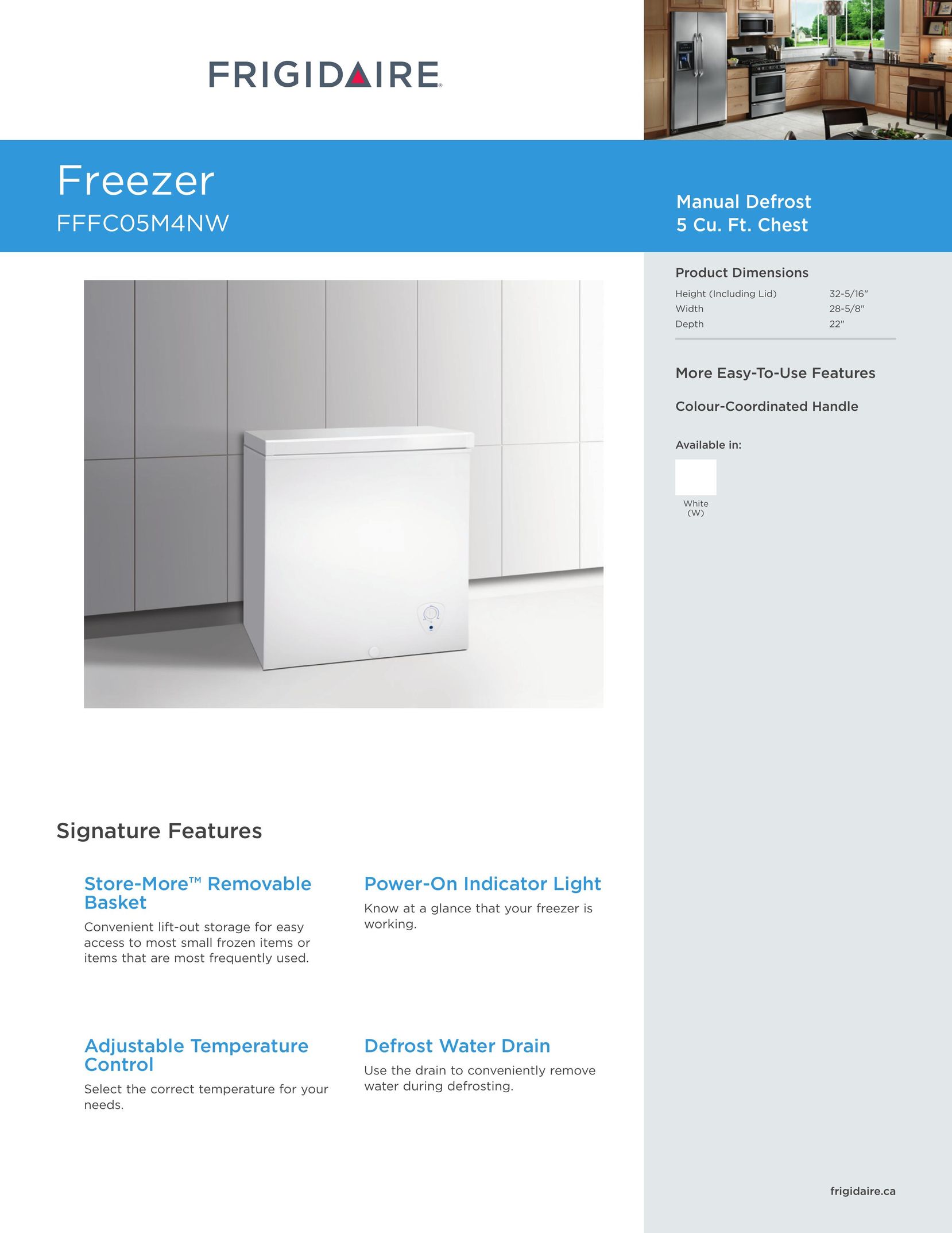 Frigidaire FFFC05M4NW Freezer User Manual