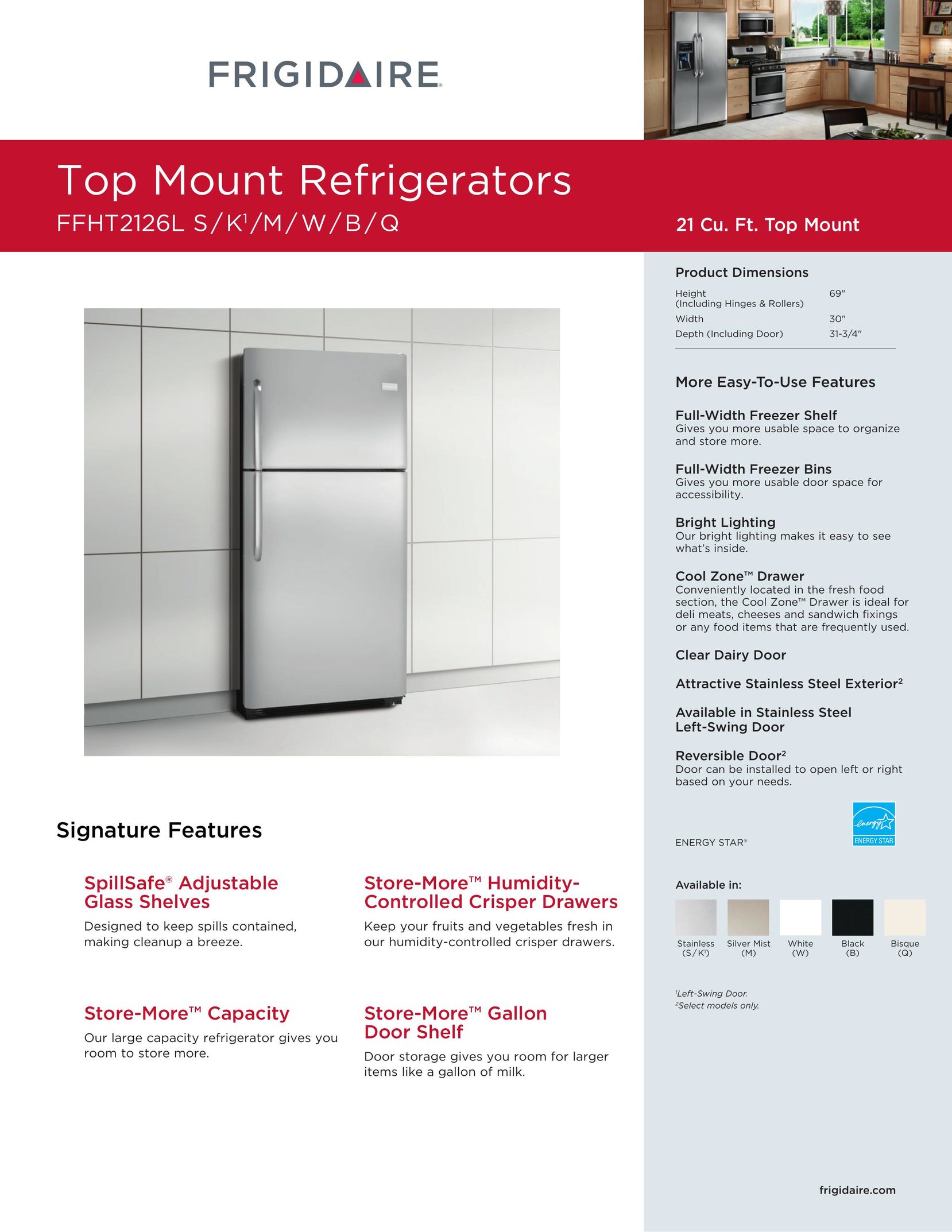 Frigidaire FFHT2126L Freezer User Manual