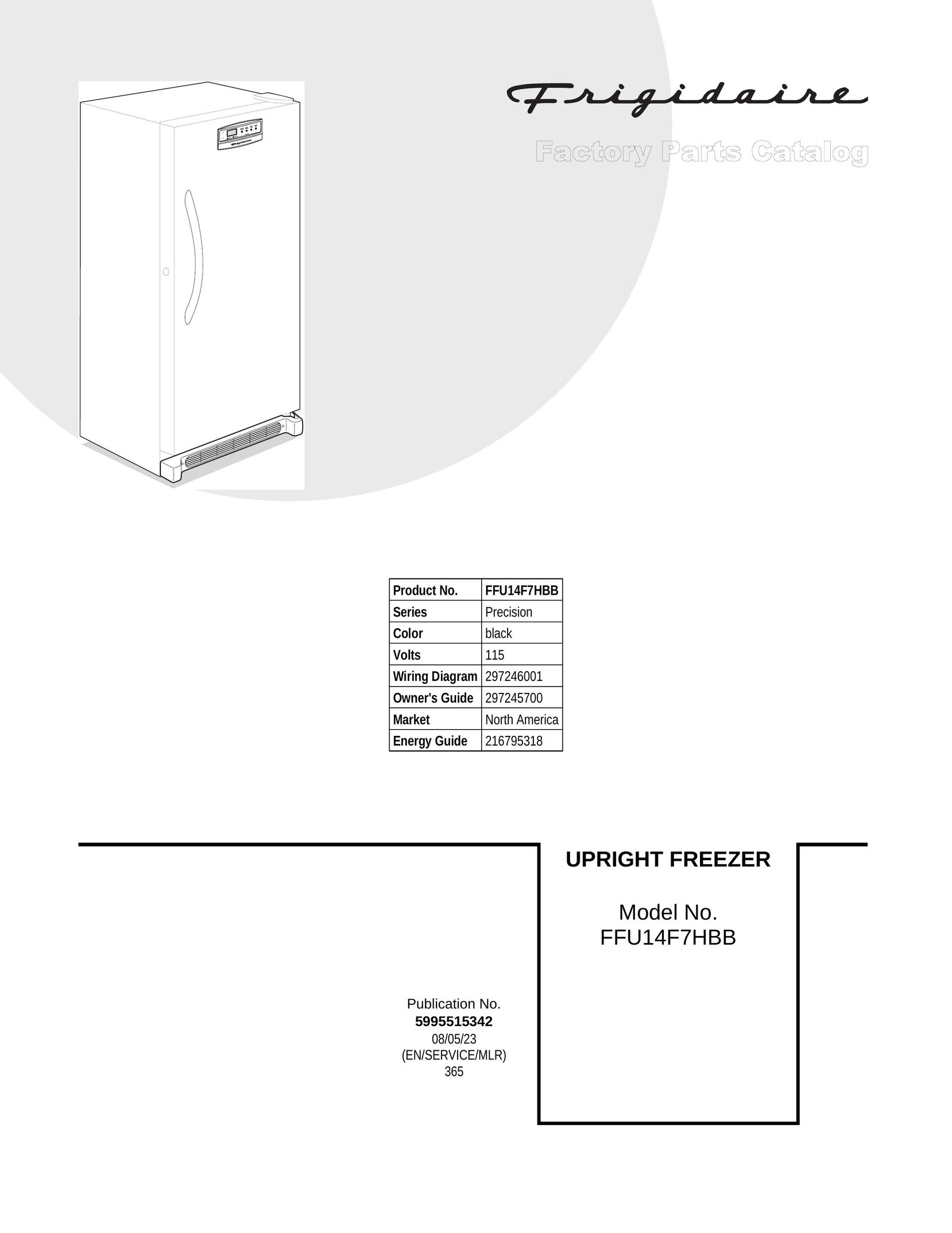 Frigidaire FFU14F7HBB Freezer User Manual
