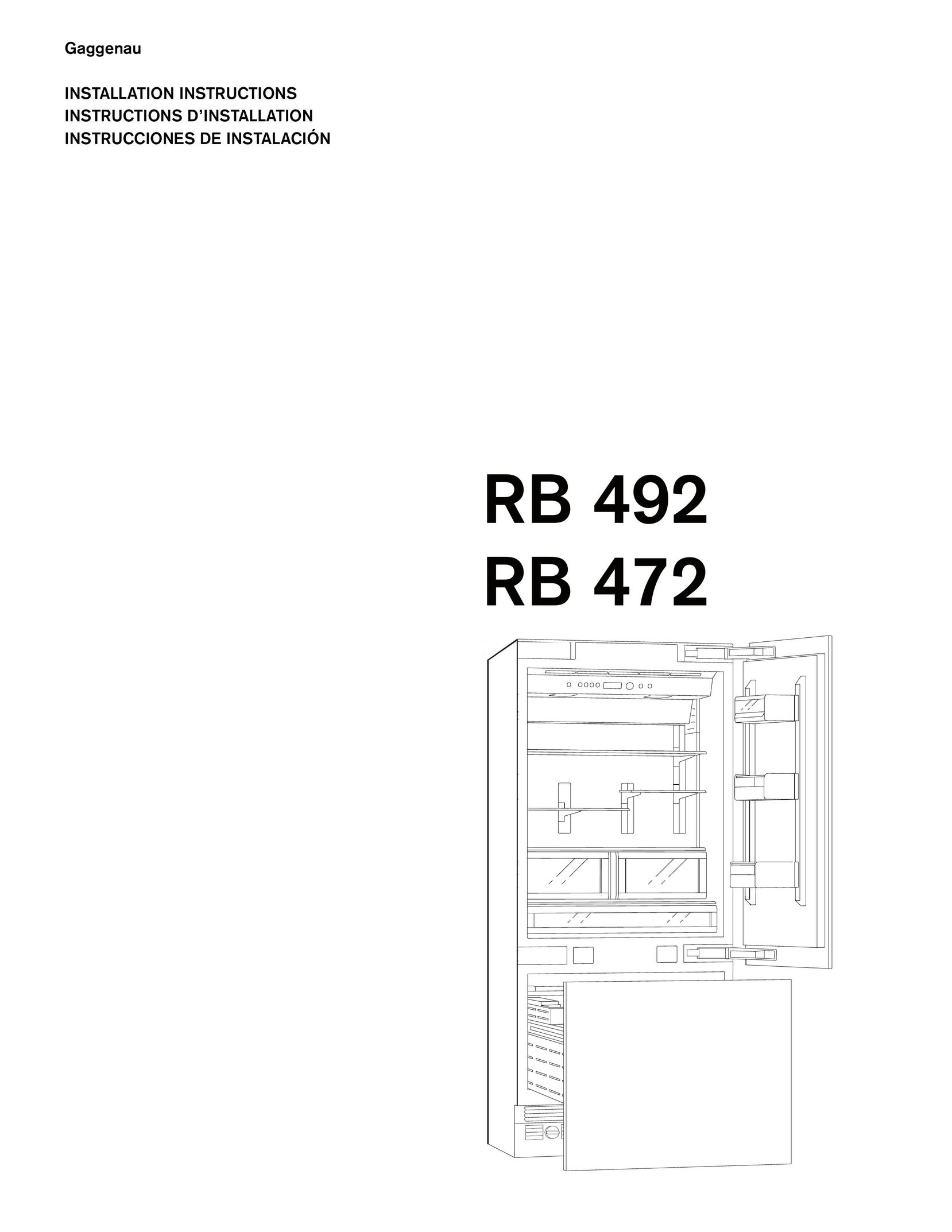 Gaggenau RB 492 Freezer User Manual