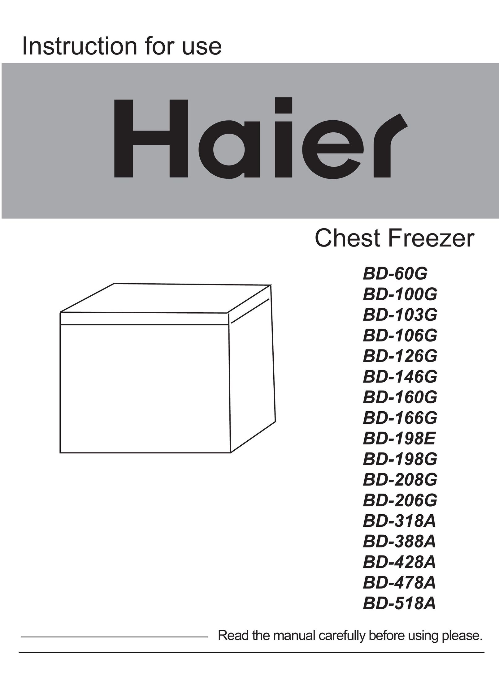 Haier BD-160G Freezer User Manual