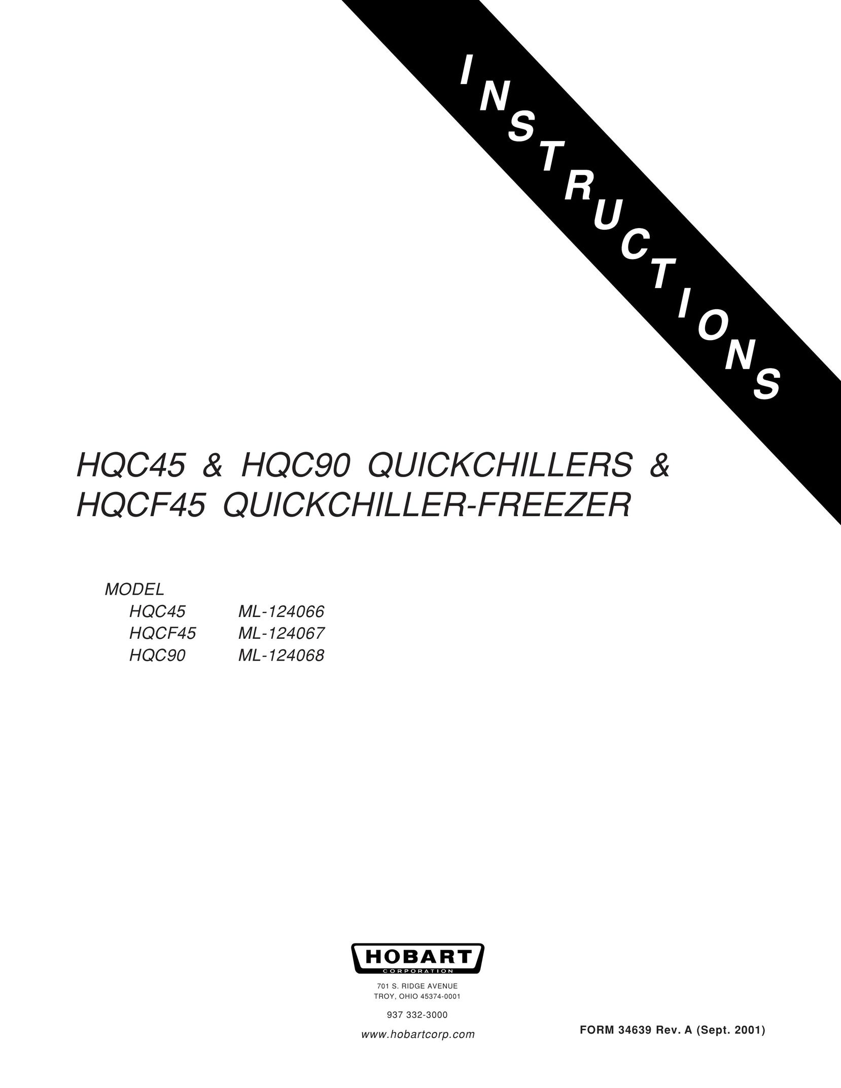 Hobart ML-124067 Freezer User Manual