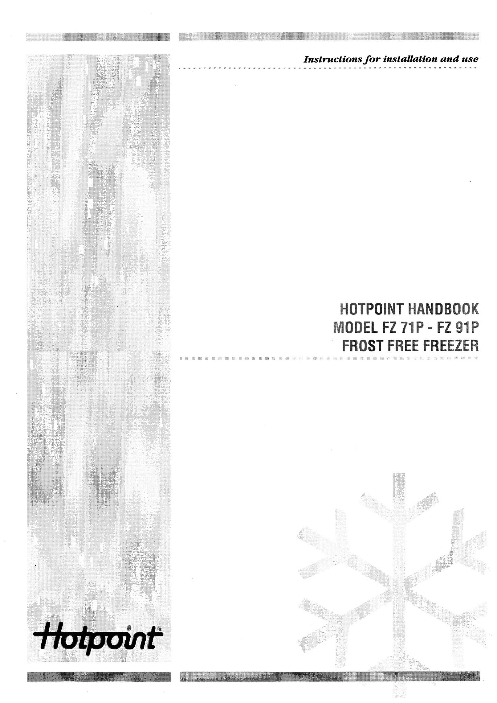 Hotpoint FZ-91P Freezer User Manual
