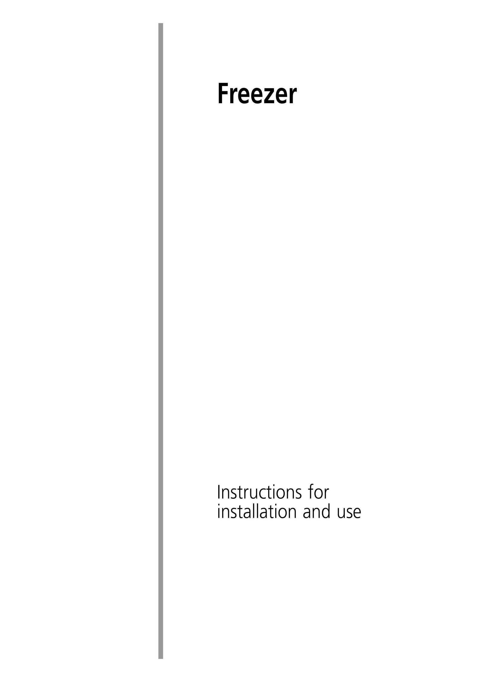 Indesit GSF4100 Freezer User Manual