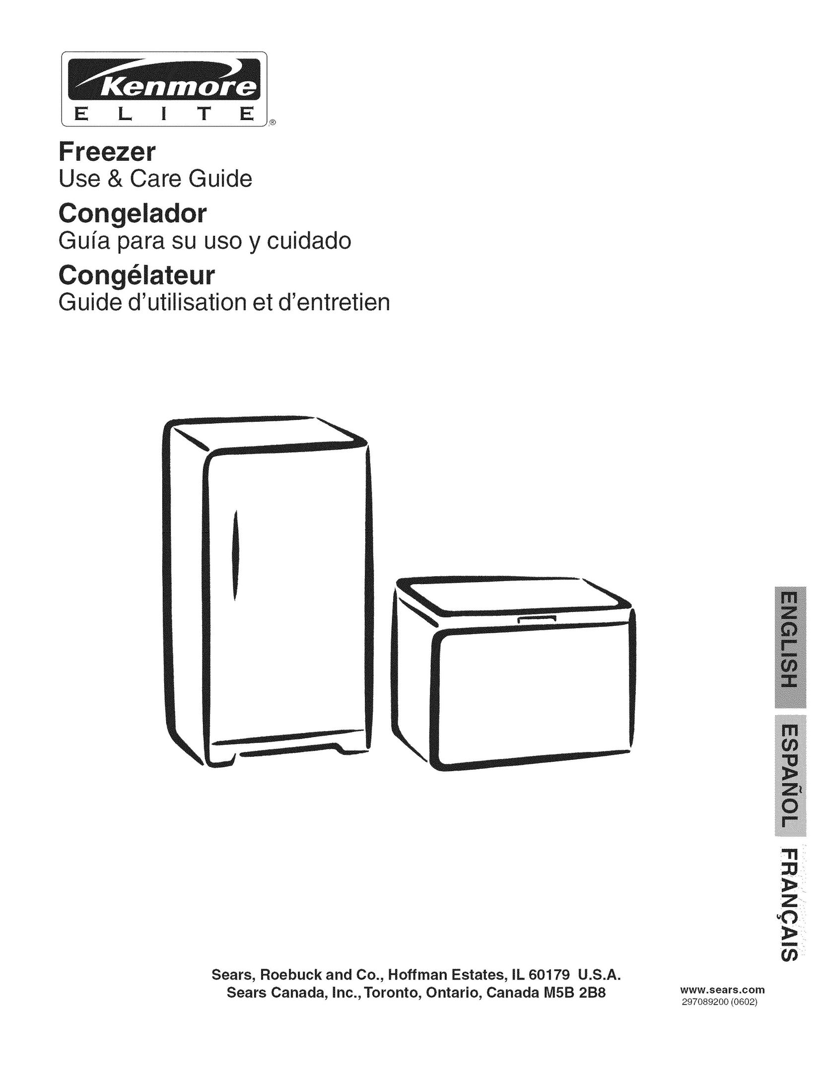 Kenmore 297089200 Freezer User Manual