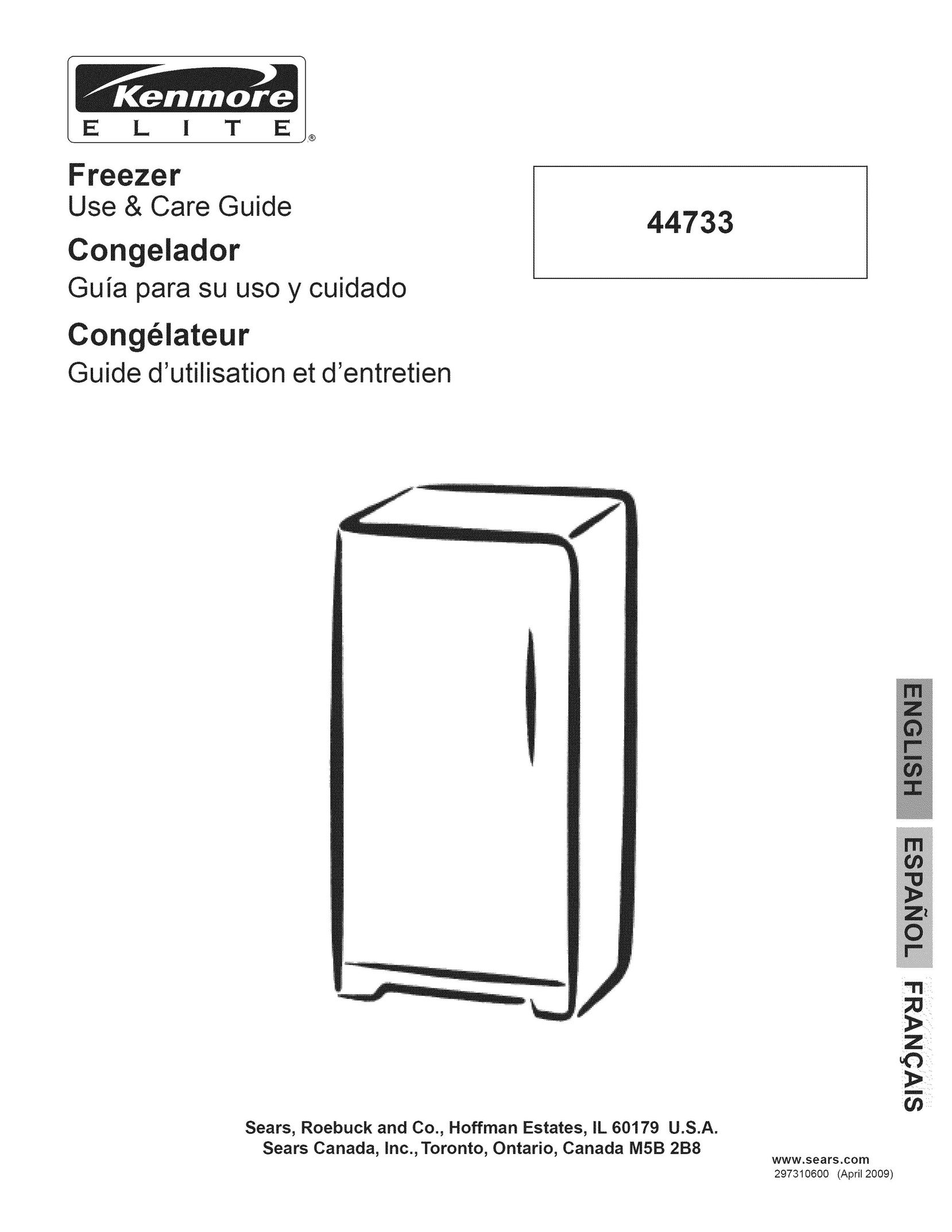 Kenmore 297310600 Freezer User Manual