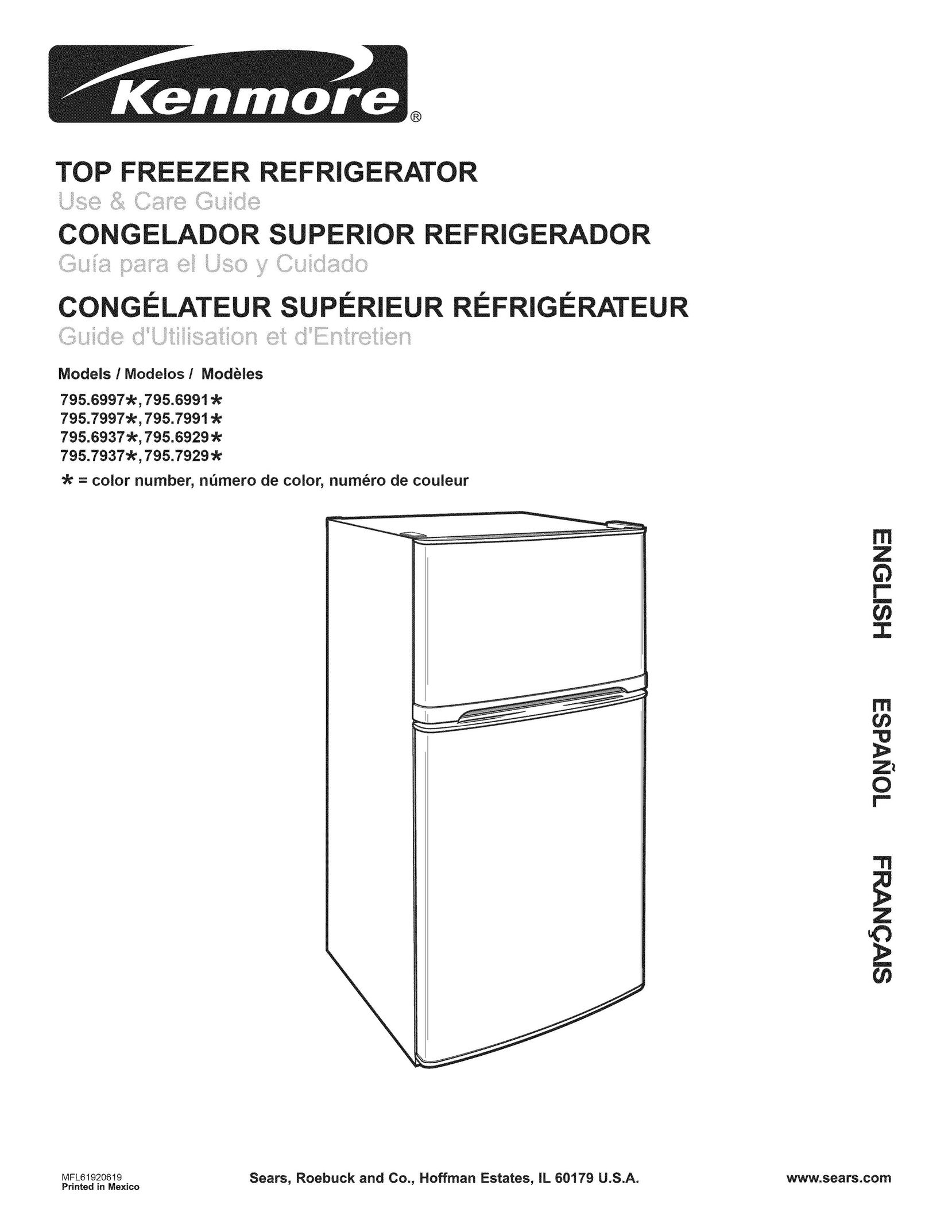 Kenmore 795.6929 Freezer User Manual