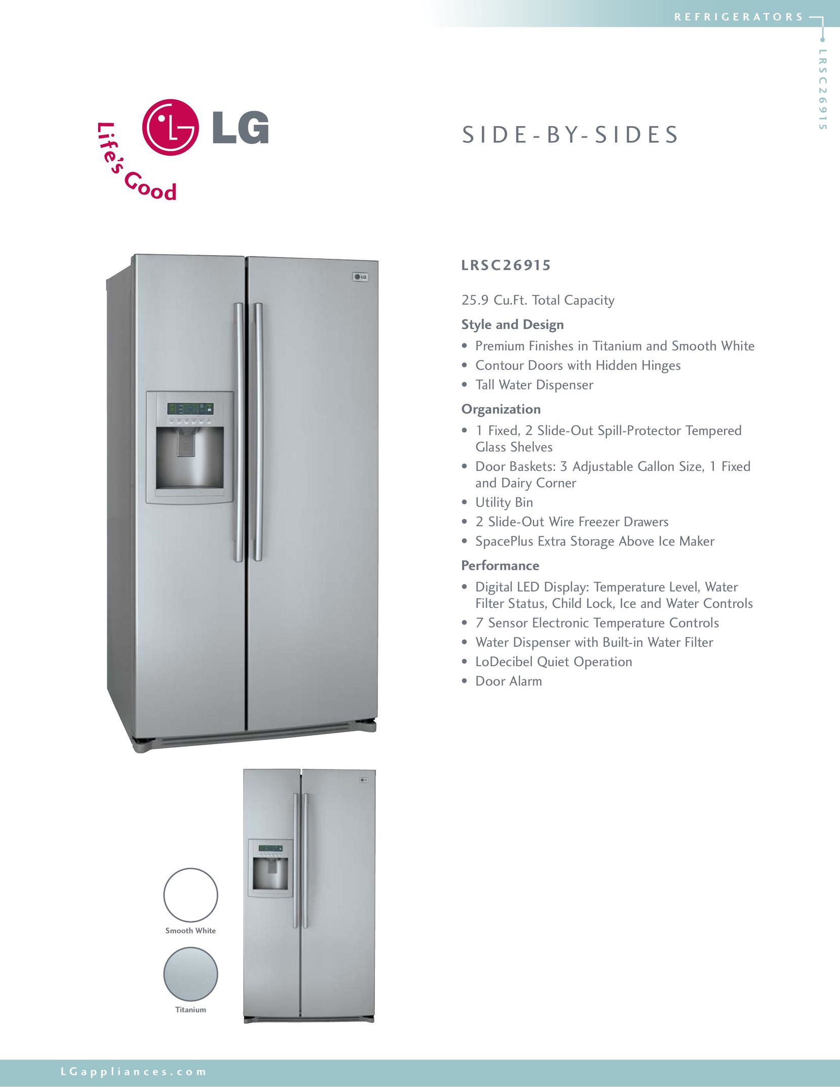 LG Electronics LRSC26915 Freezer User Manual