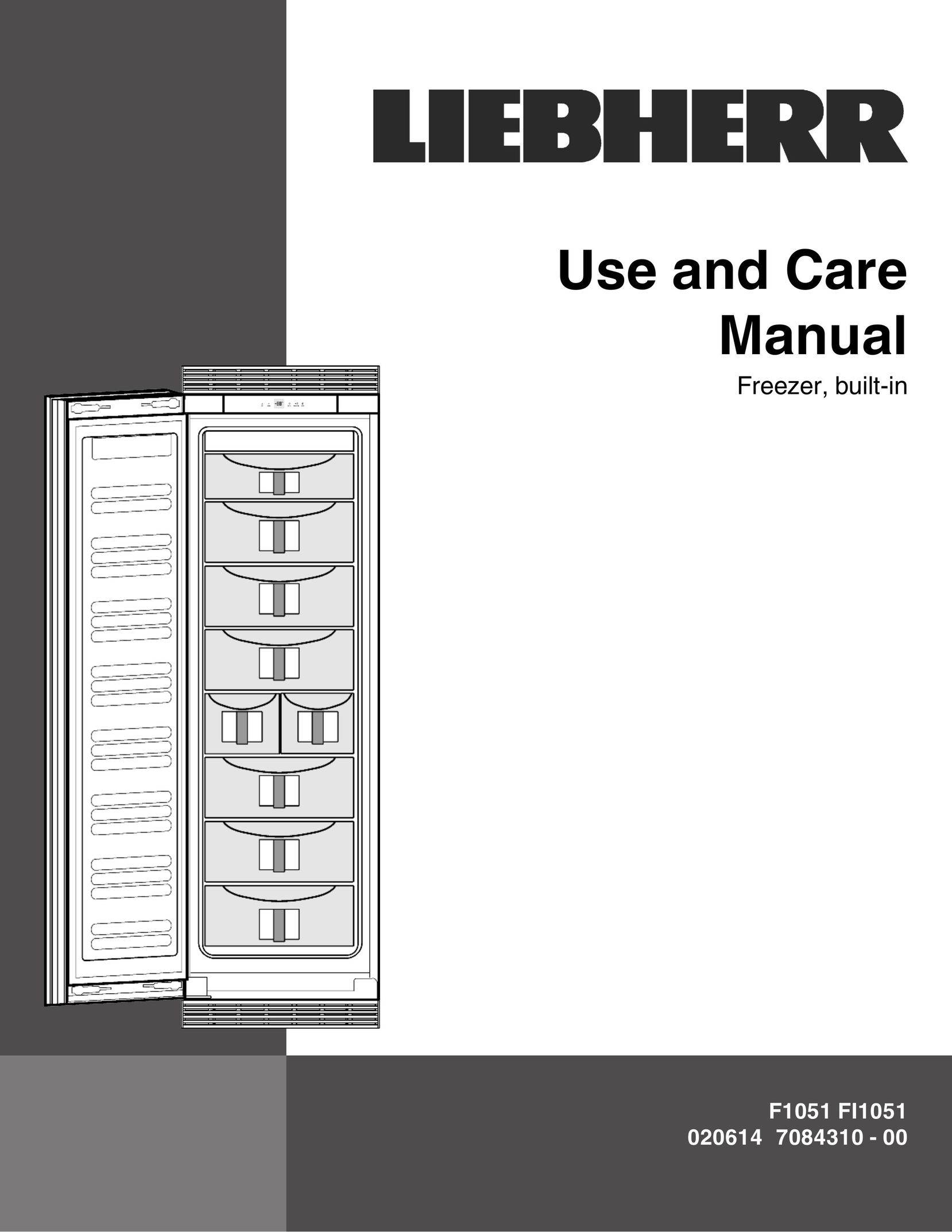 Liebherr F1051 Freezer User Manual