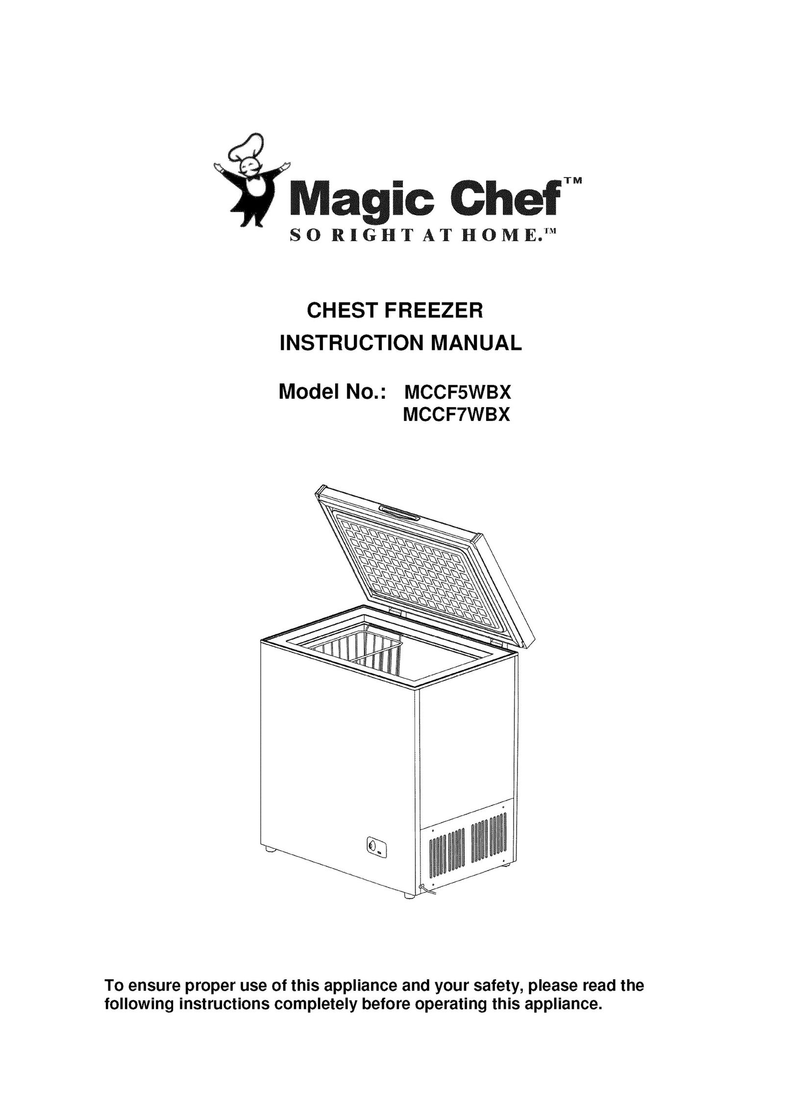 Magic Chef MCCF7WBX Freezer User Manual