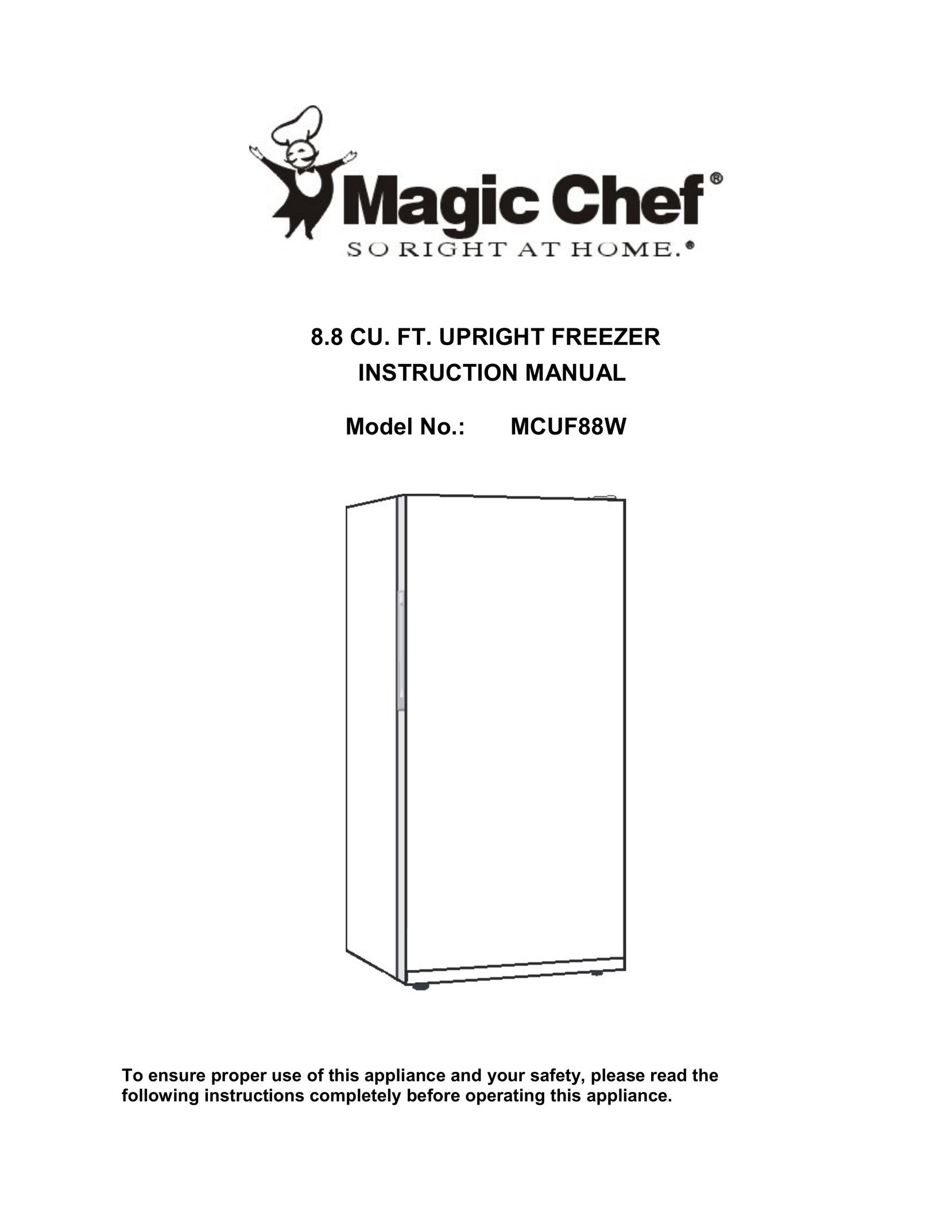 Magic Chef MCUF88W Freezer User Manual