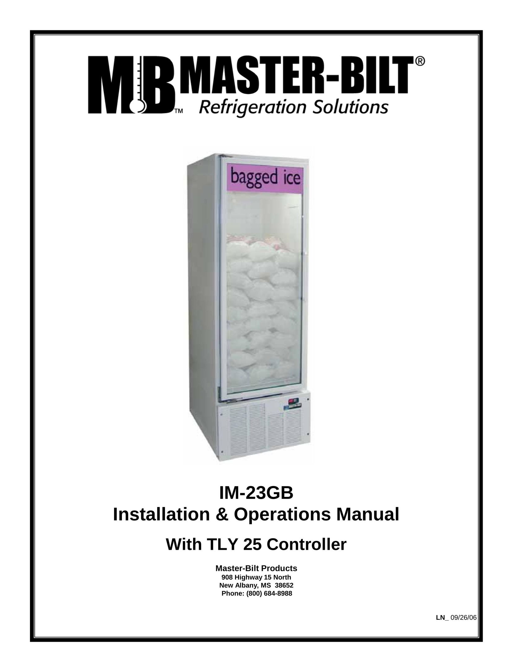 Master Bilt IM-23GB Freezer User Manual