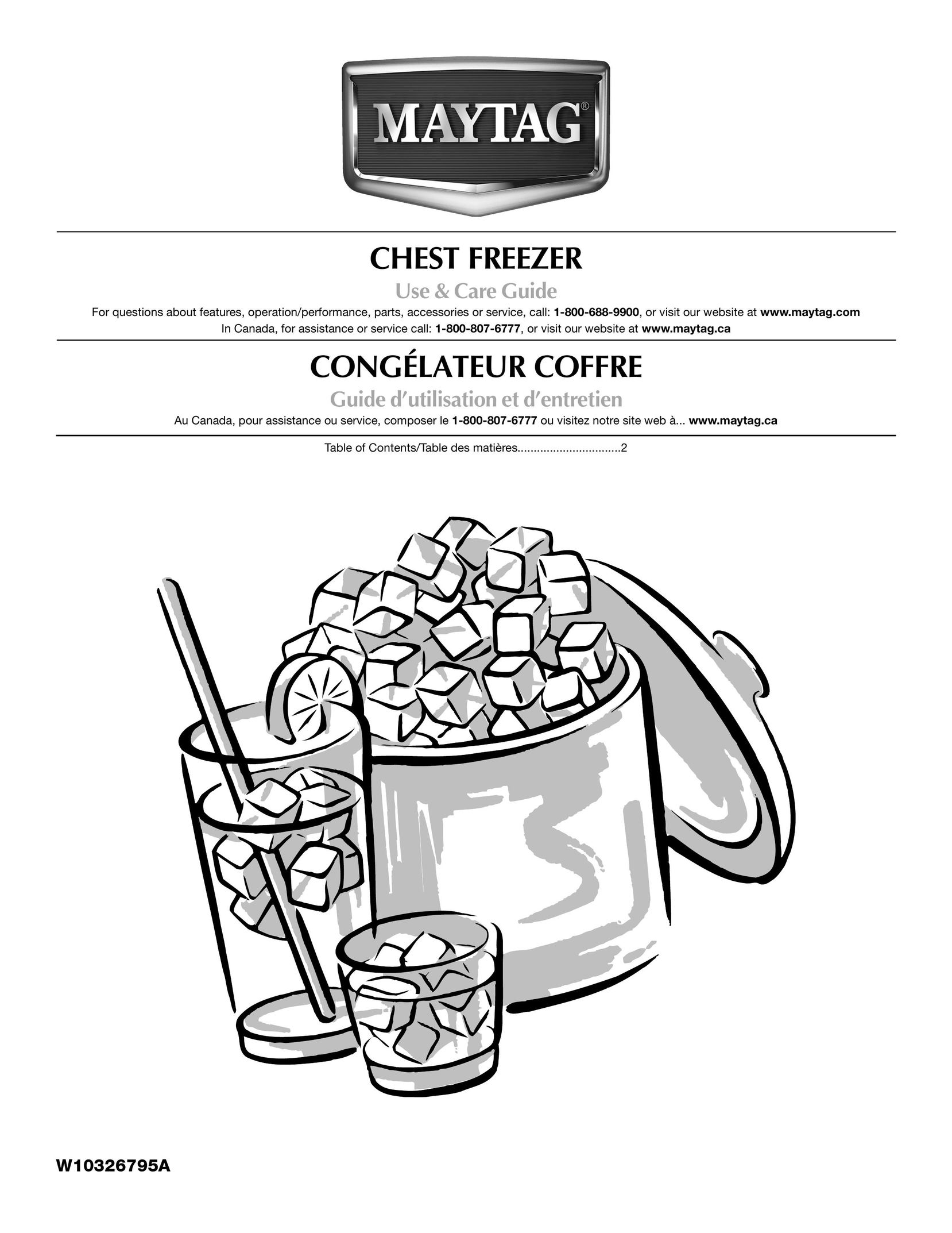 Maytag W10326795A Freezer User Manual