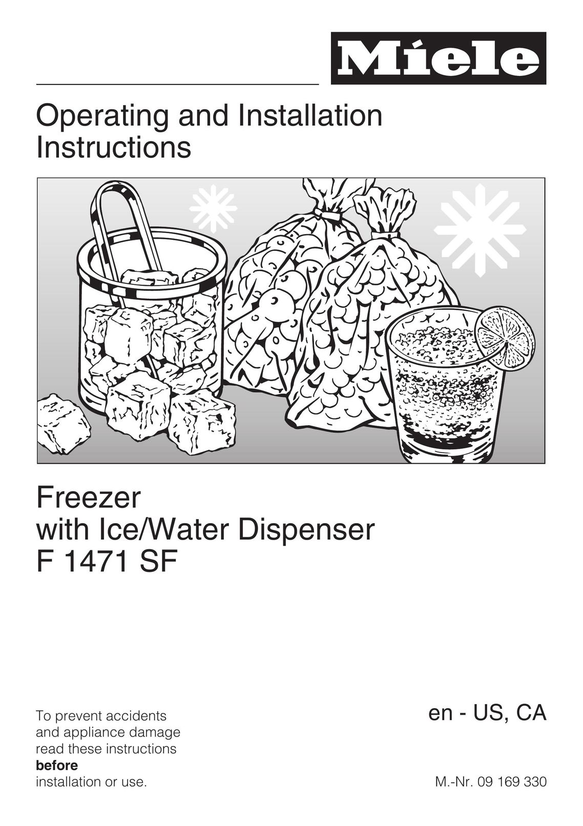 Miele 09 169 330 Freezer User Manual