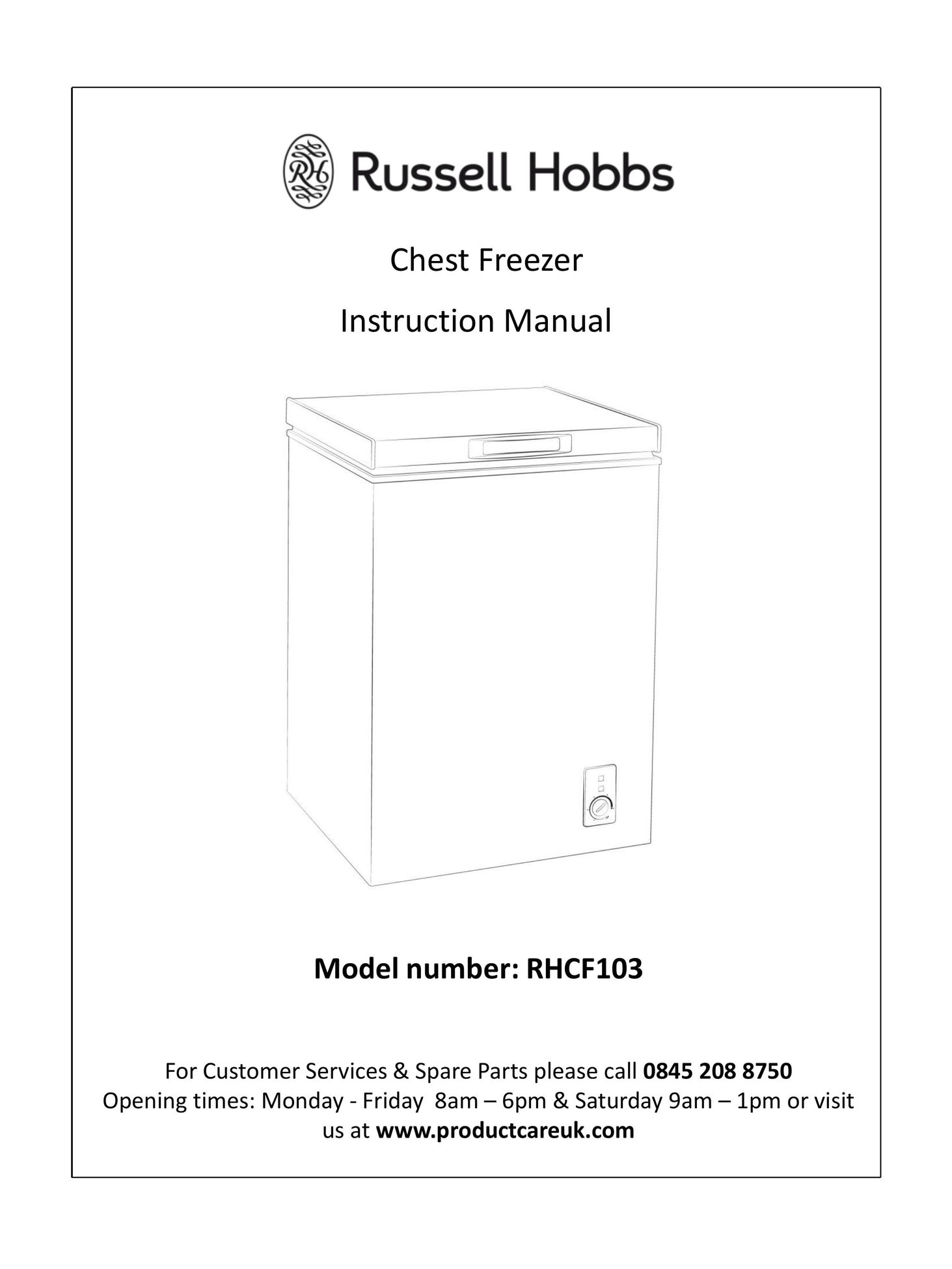 Russell Hobbs RHCF103 Freezer User Manual
