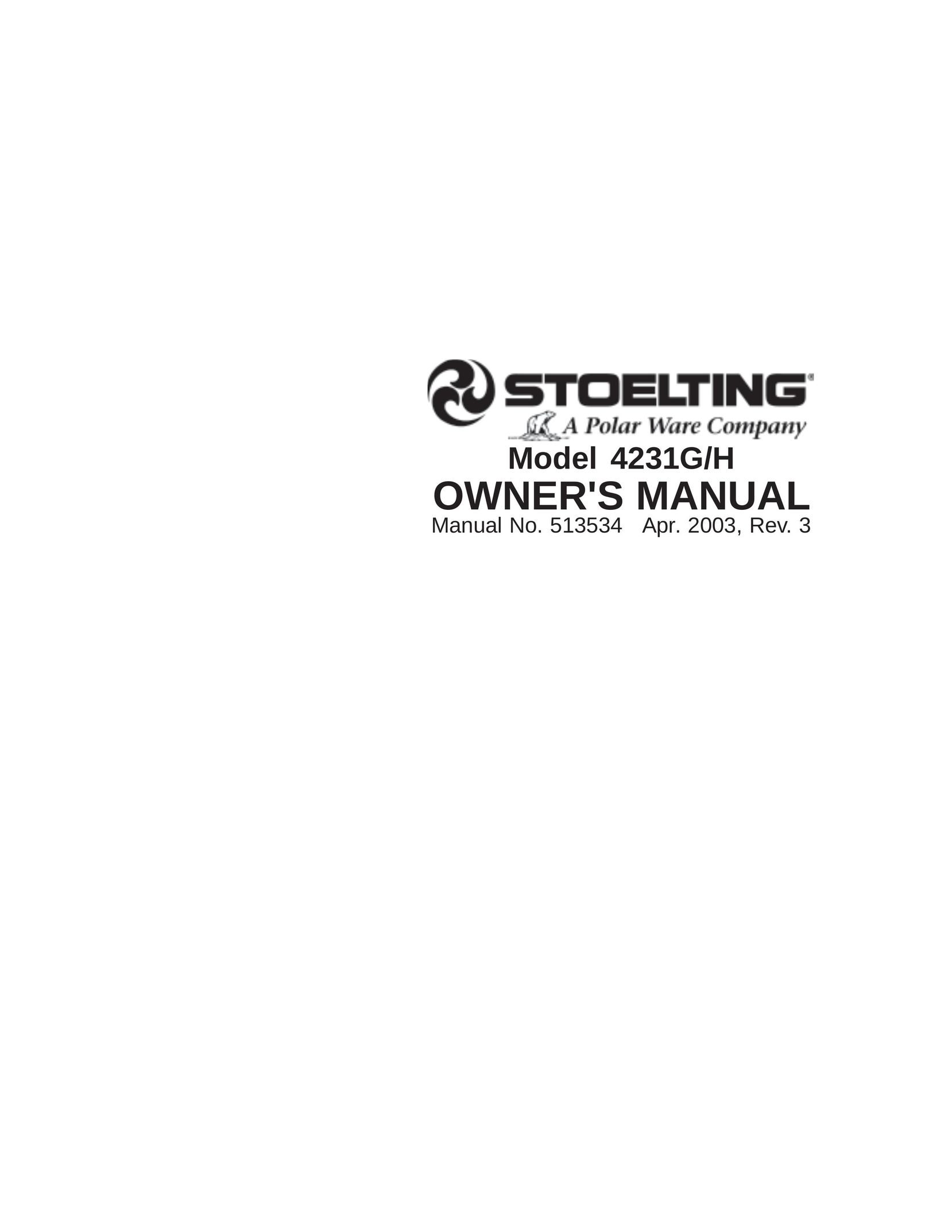 Stoelting 4231G Freezer User Manual