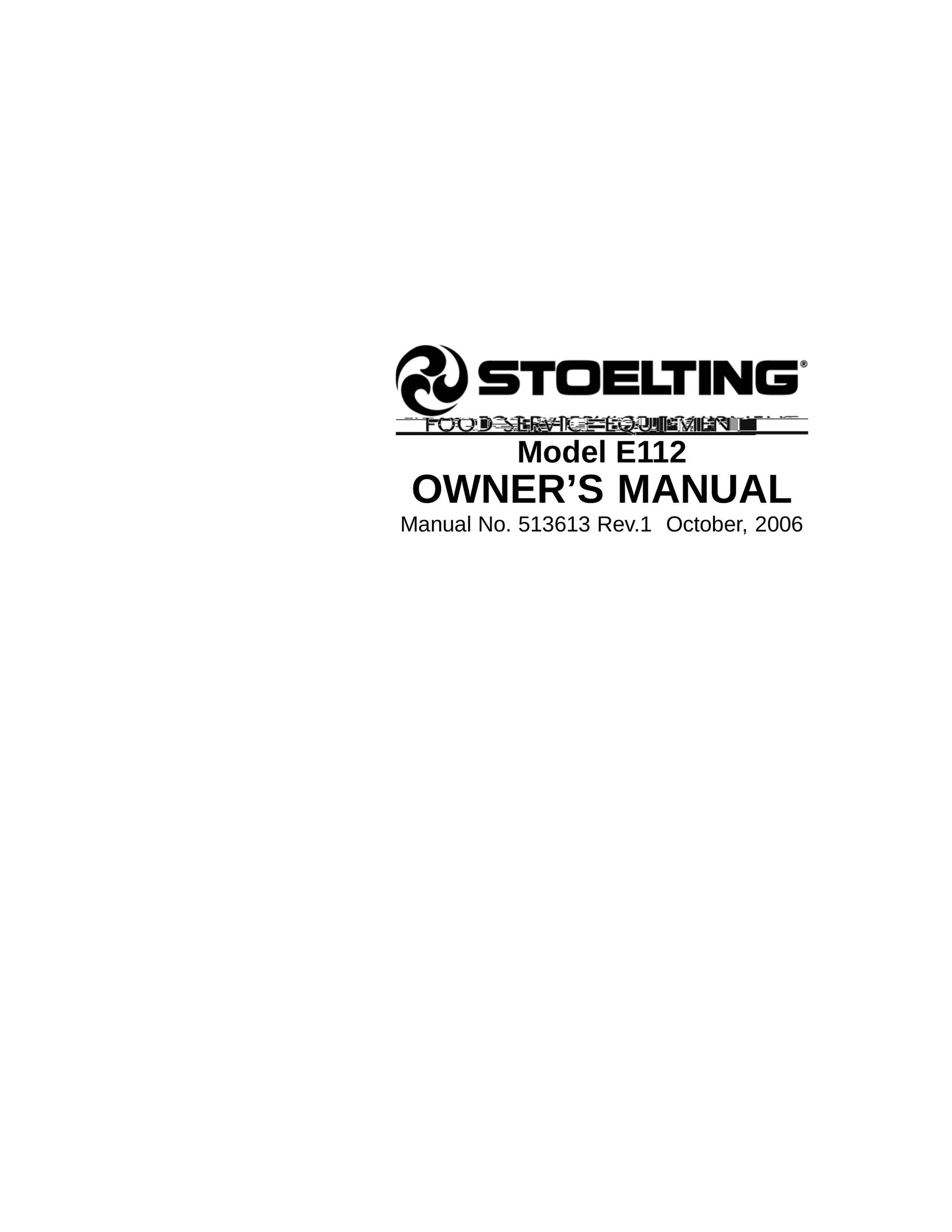 Stoelting E112 Freezer User Manual
